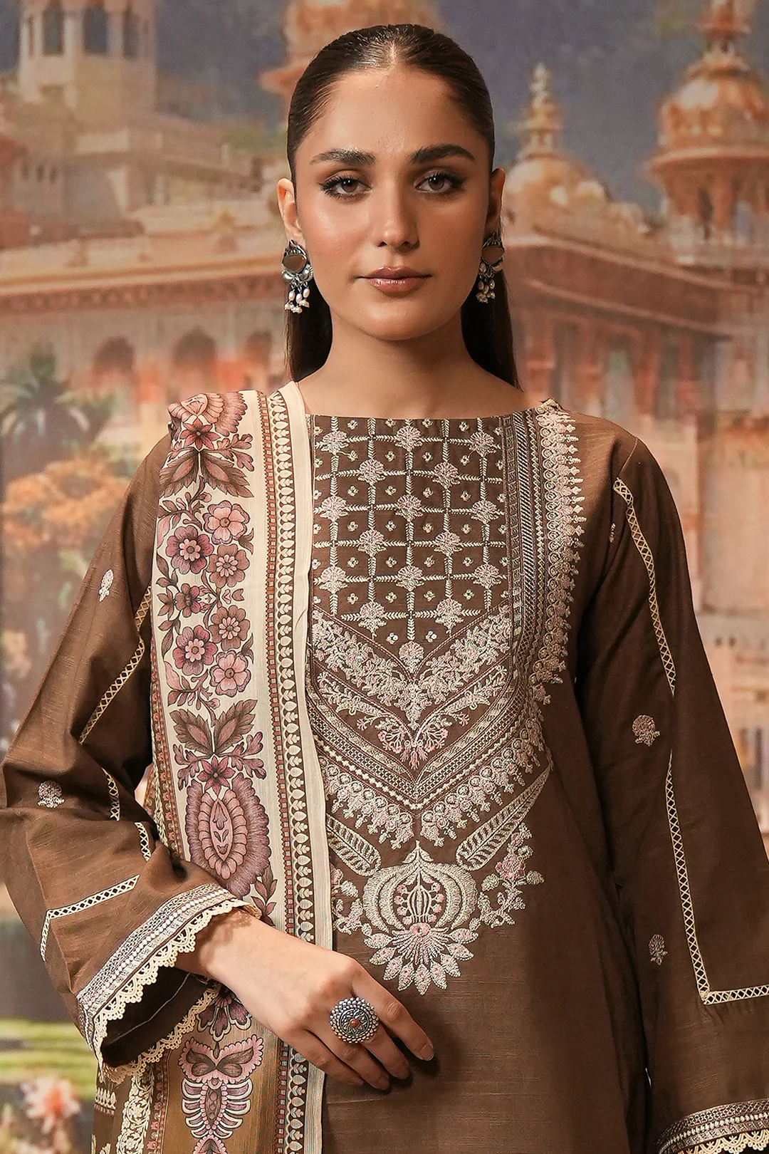 Embroidered Shirt Shalwar Dupatta - 0405 - Image 2