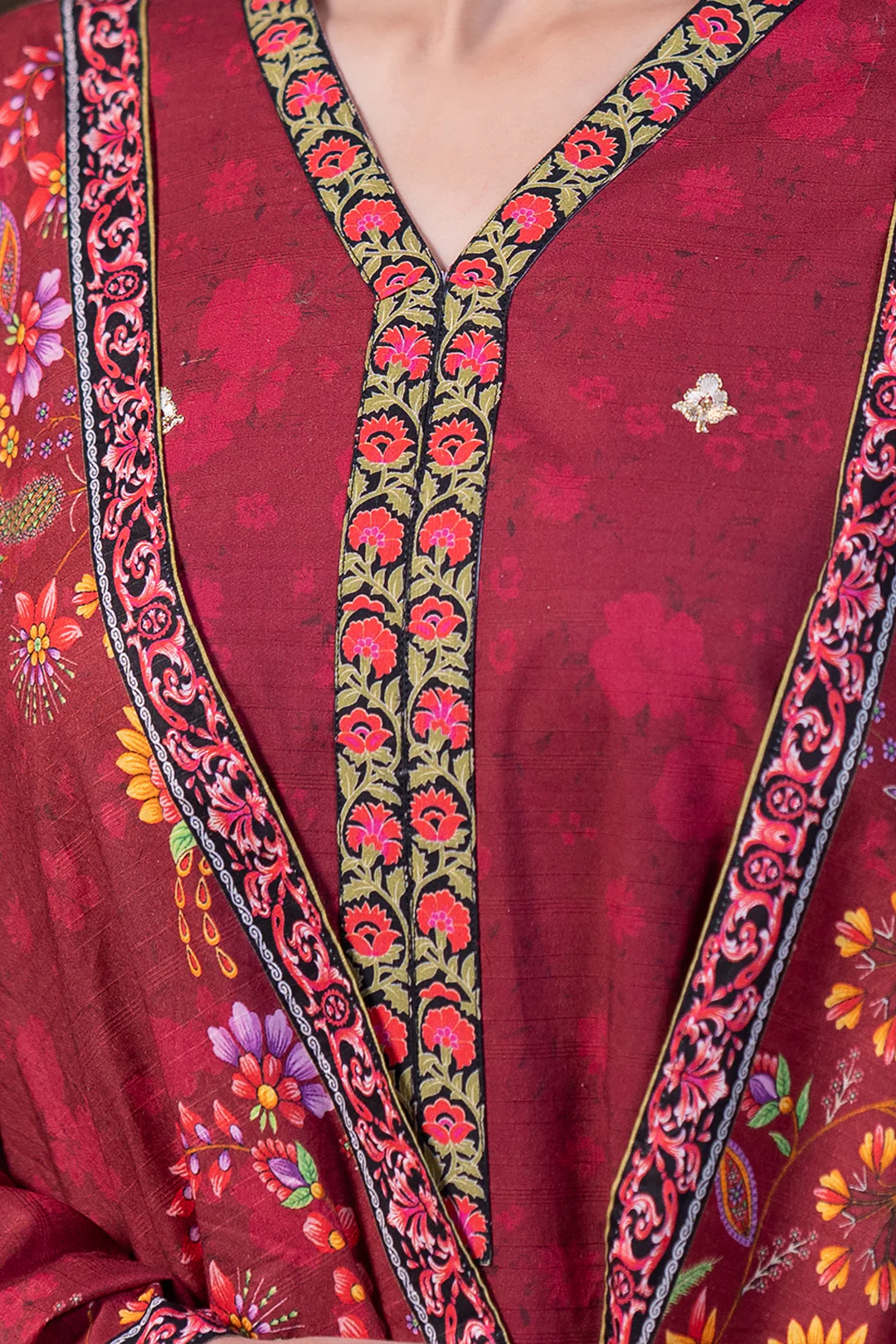 Embroidered Shirt Shalwar Dupatta - 0476 - Image 4