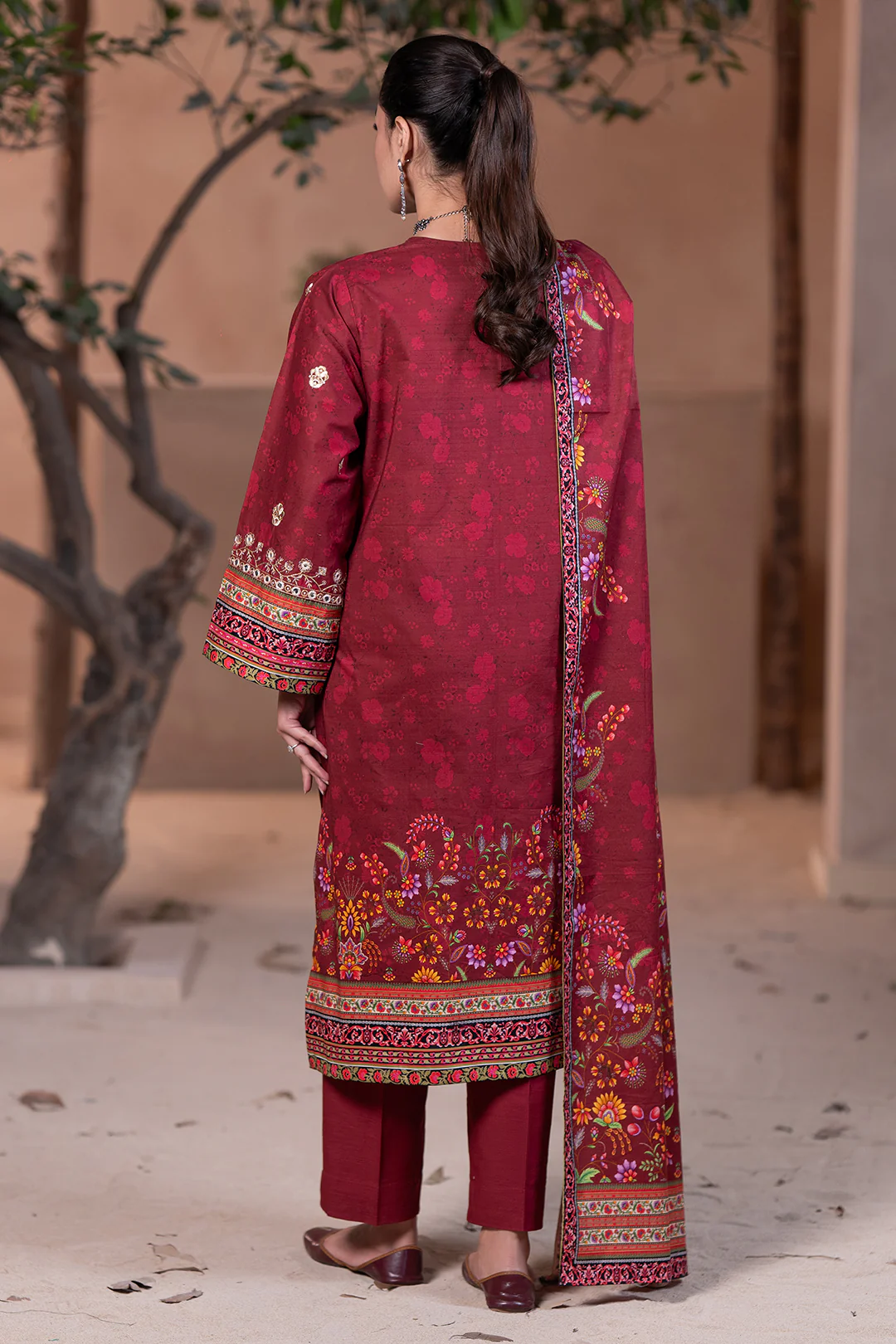 Embroidered Shirt Shalwar Dupatta - 0476 - Image 5
