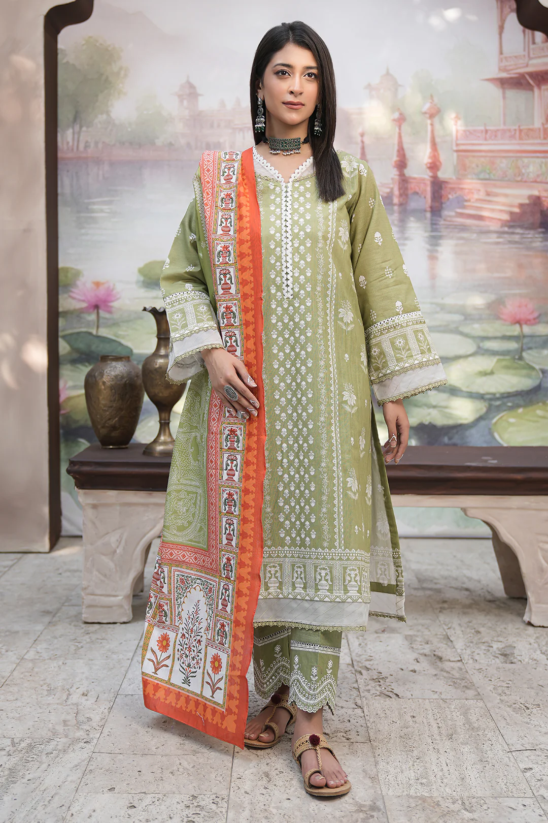 Embroidered Shirt Shalwar Dupatta - 0479