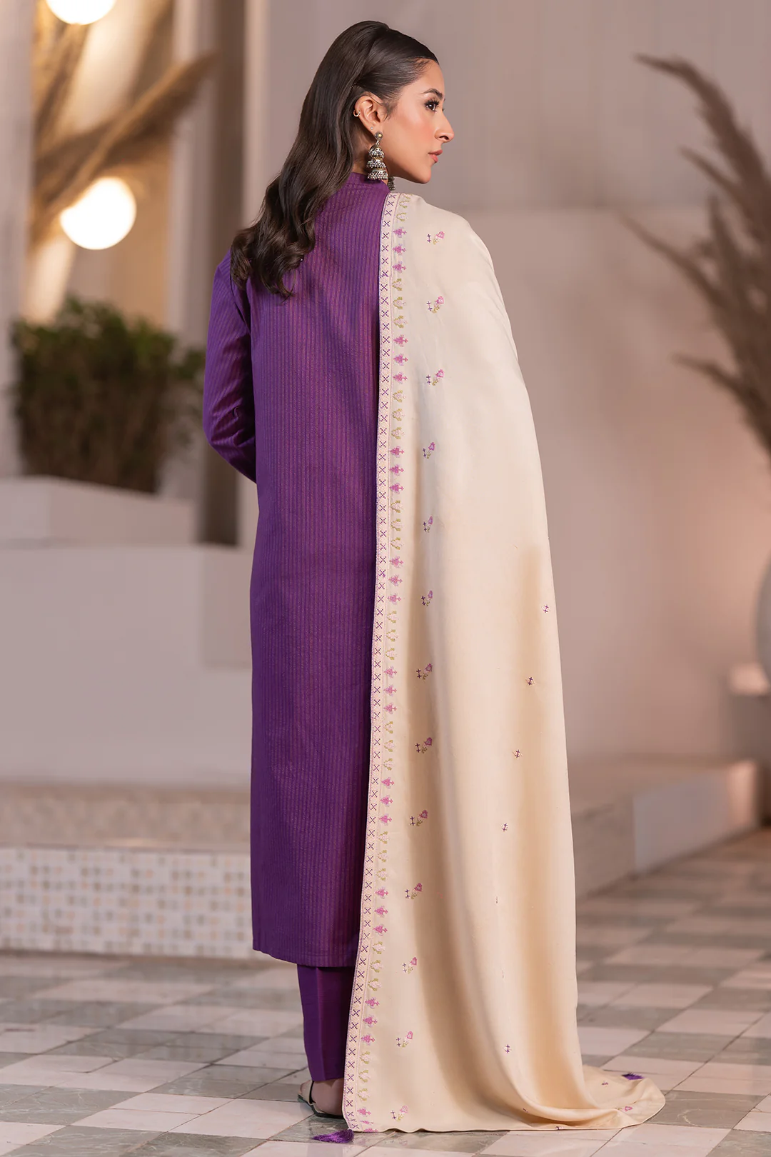 Embroidered Shirt Shalwar Dupatta - 0481 - Image 5
