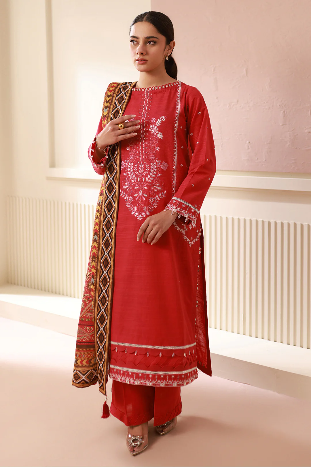 Embroidered Shirt Shalwar Dupatta - 0486 - Image 2