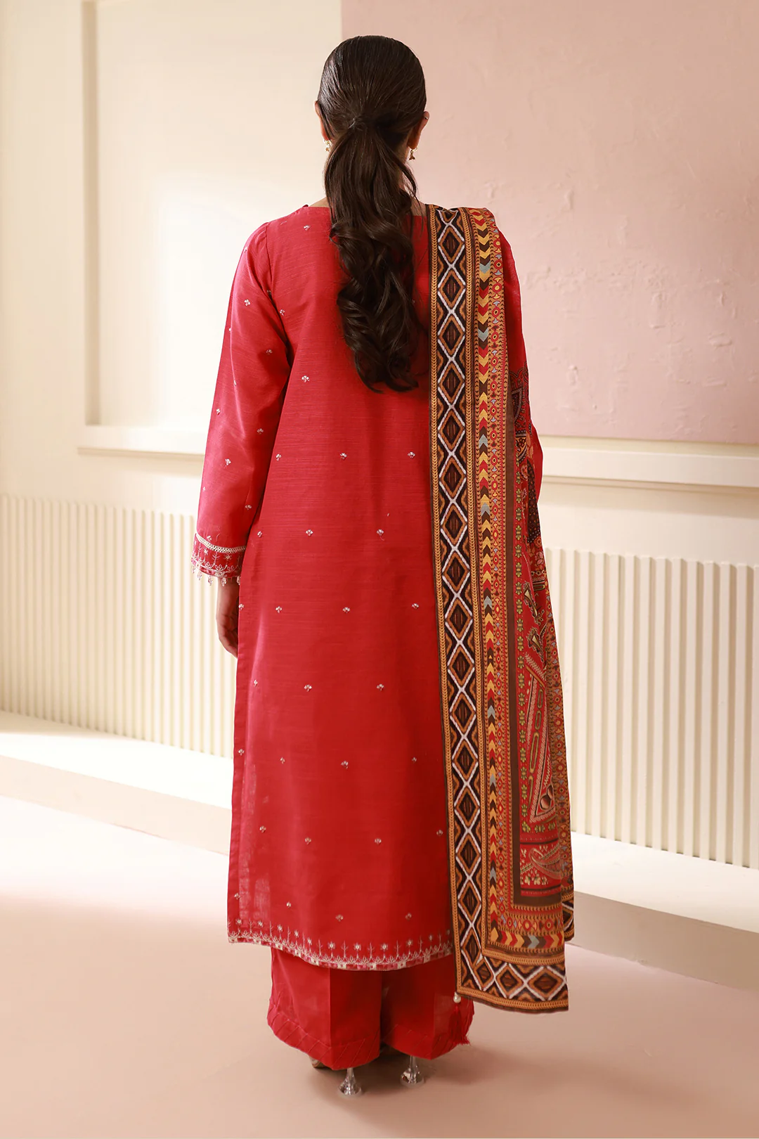 Embroidered Shirt Shalwar Dupatta - 0486 - Image 7