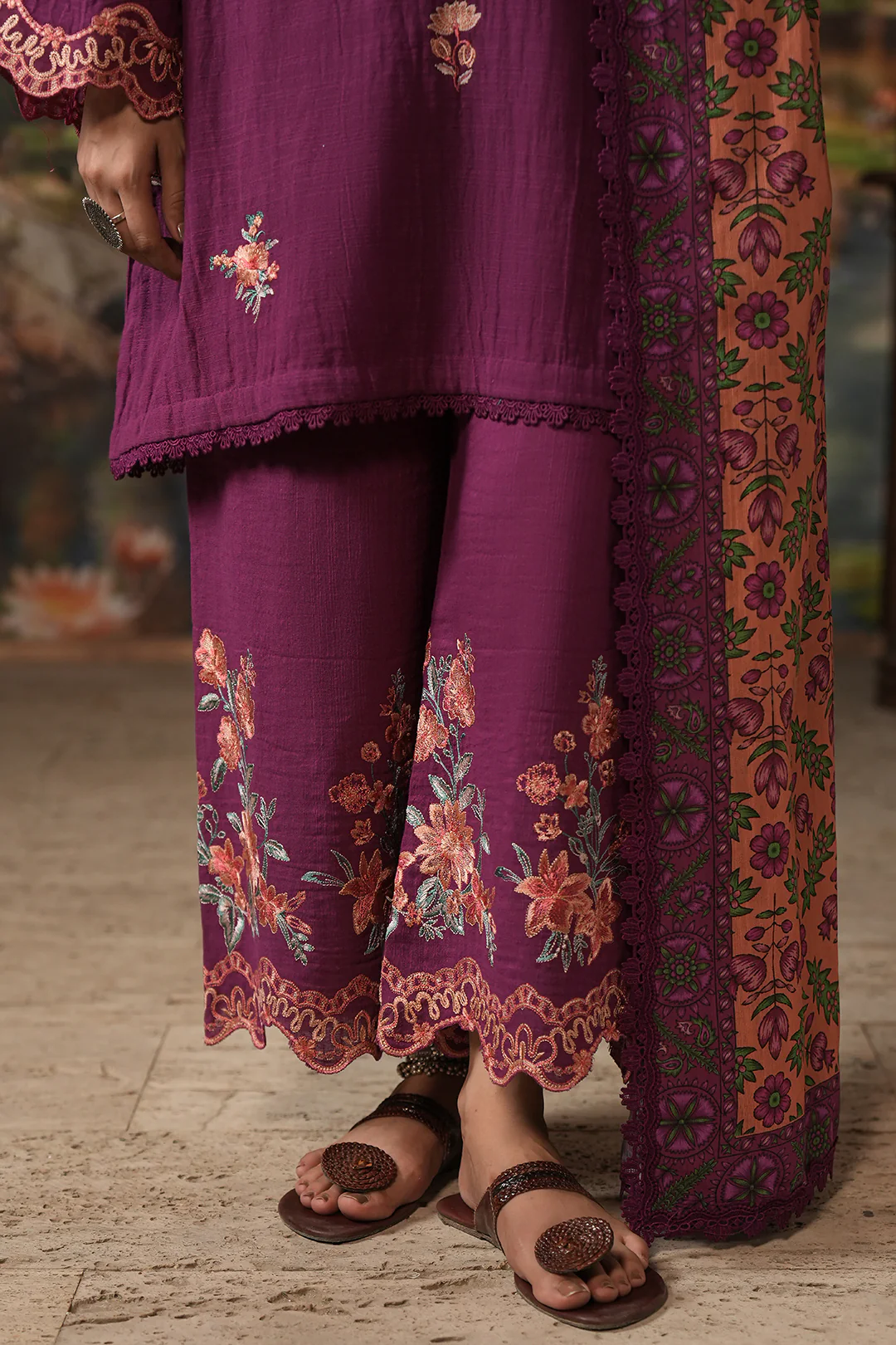 Embroidered Shirt Shalwar Dupatta - 0487 - Image 3