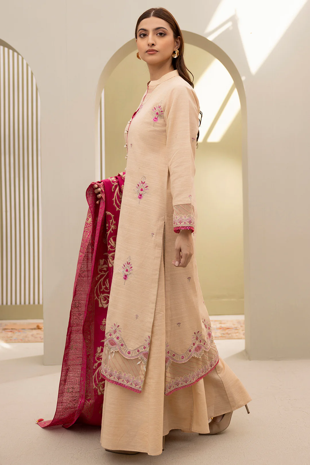 Embroidered Shirt Shalwar Dupatta - 0488 - Image 6