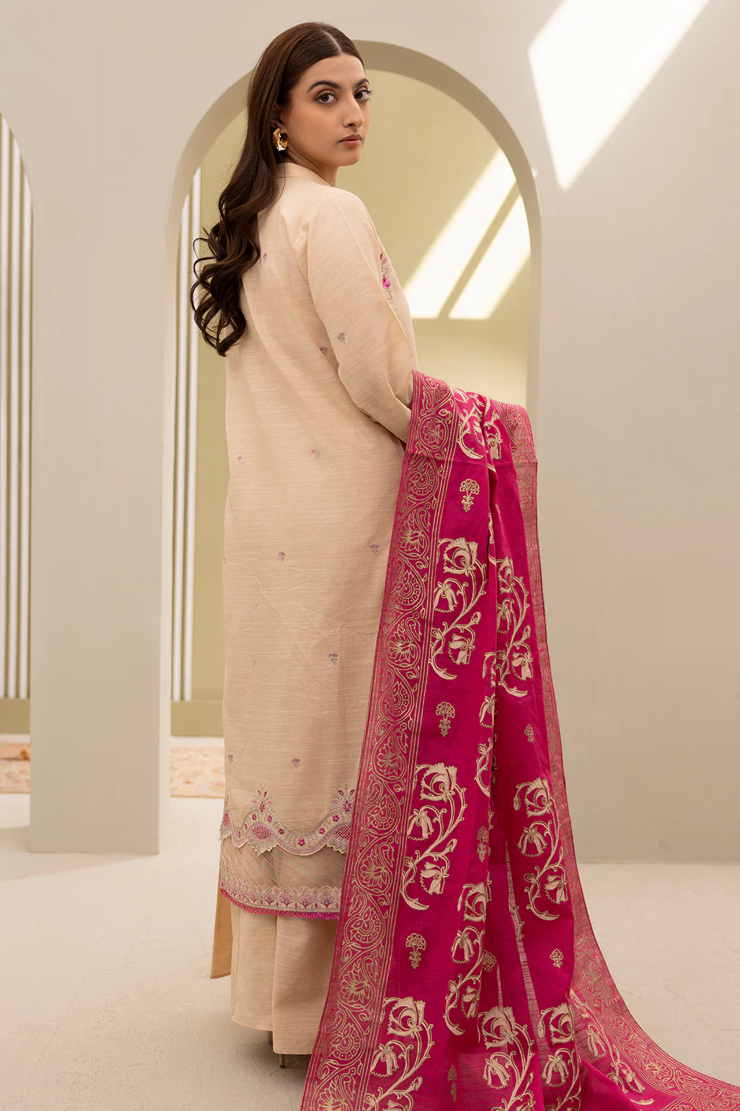 Embroidered Shirt Shalwar Dupatta - 0488 - Image 8