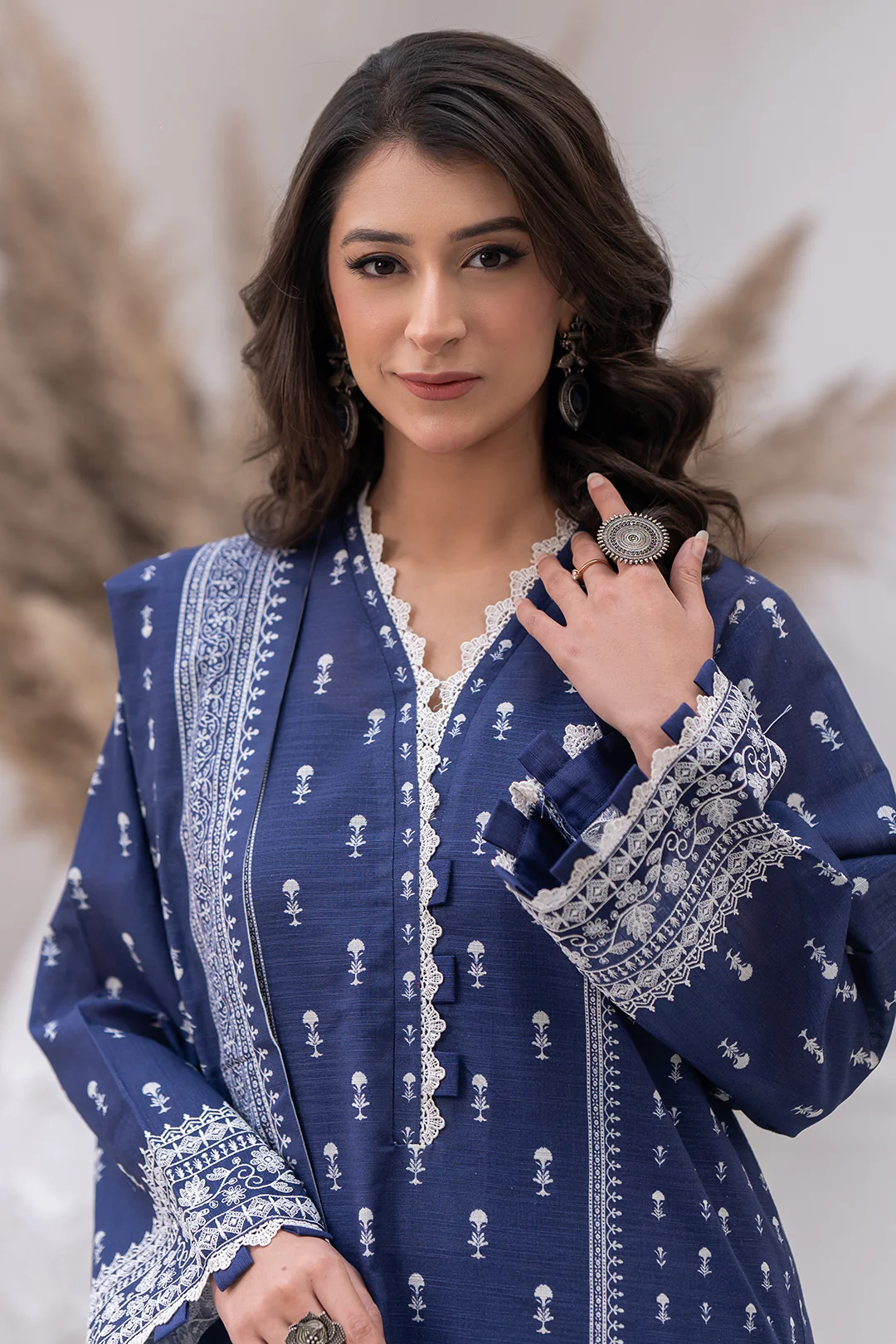 Embroidered Shirt Shalwar Dupatta - 0538 - Image 2