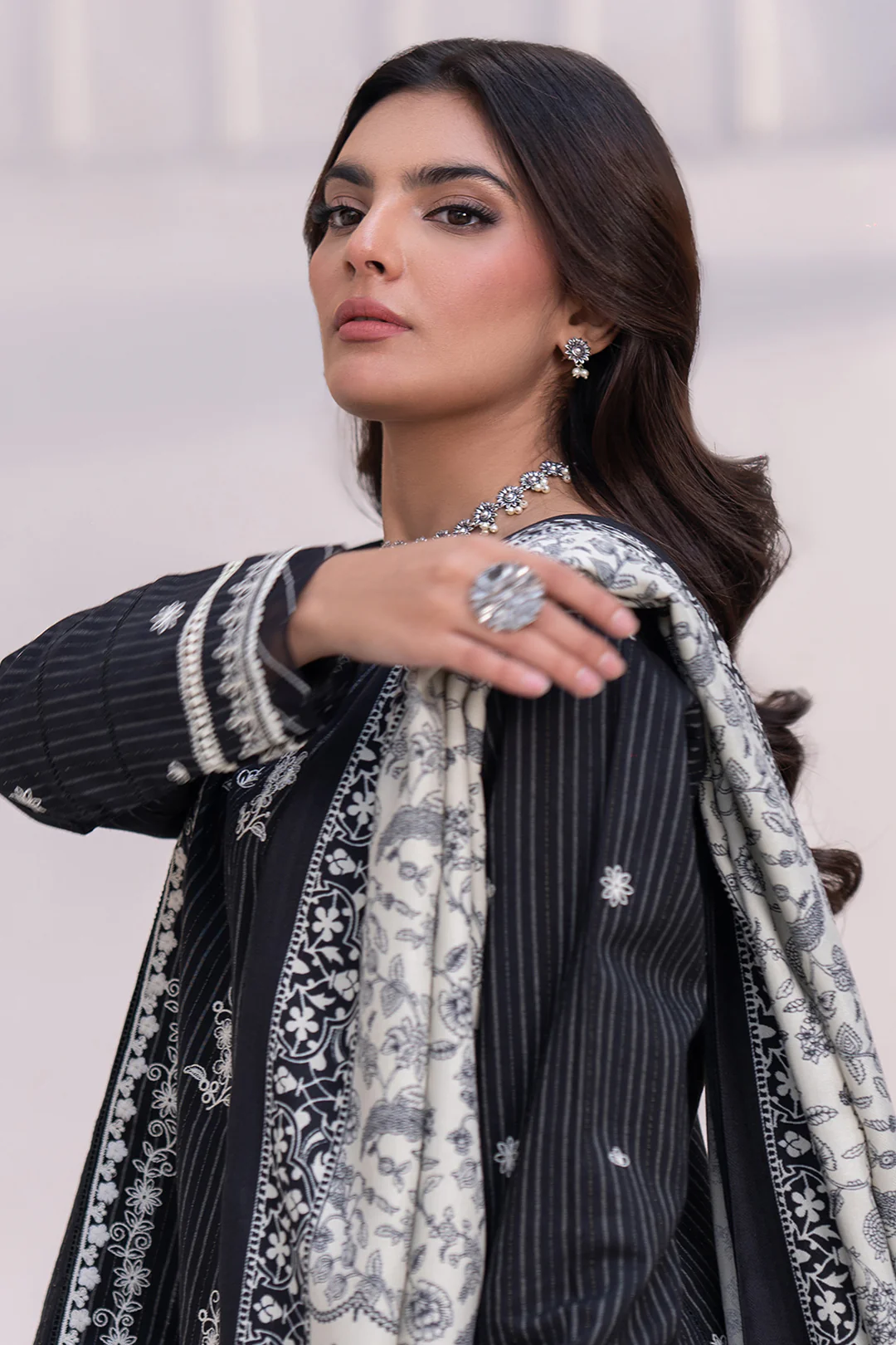 Embroidered Shirt Shalwar Dupatta - 0540 - Image 2