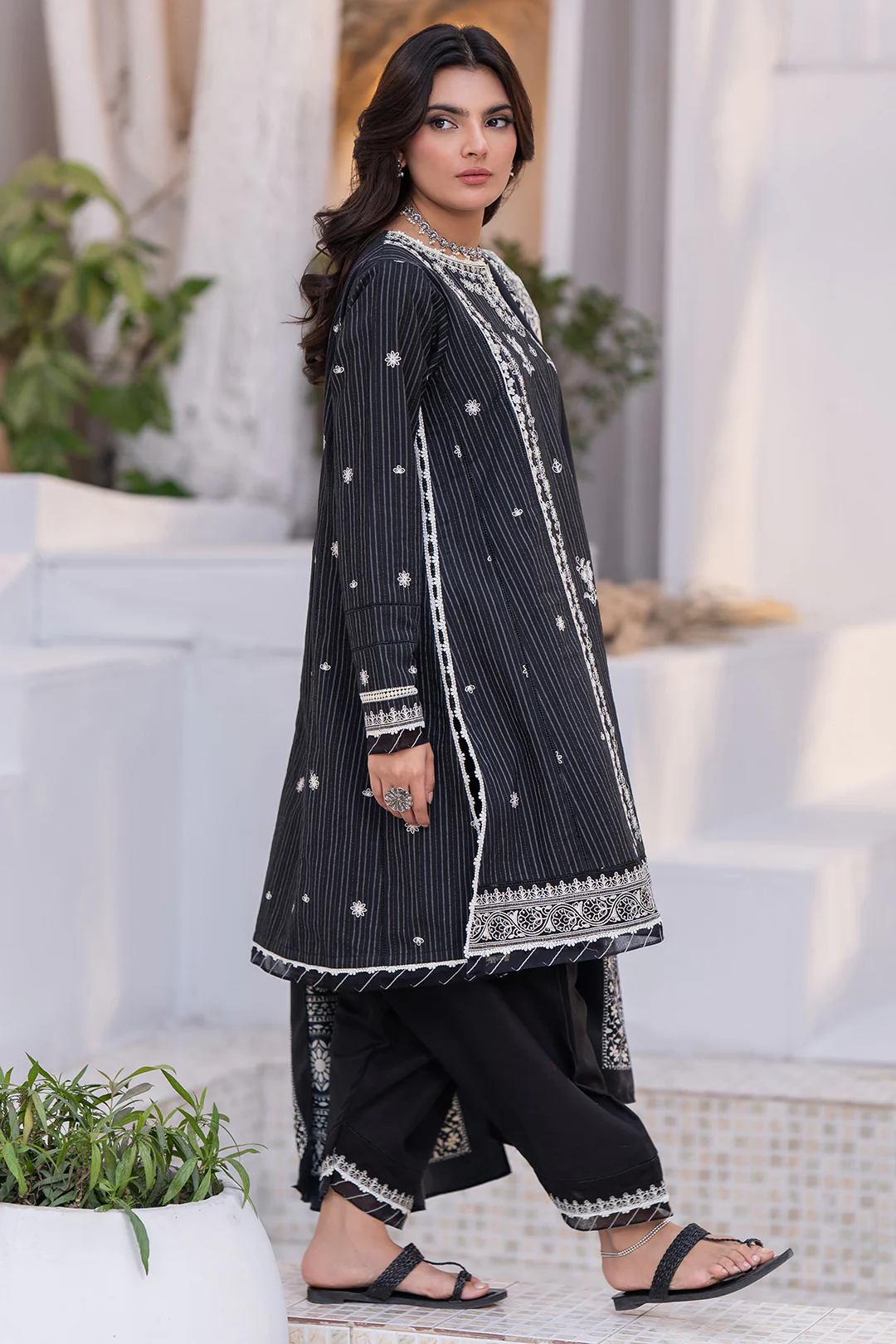 Embroidered Shirt Shalwar Dupatta - 0540 - Image 3