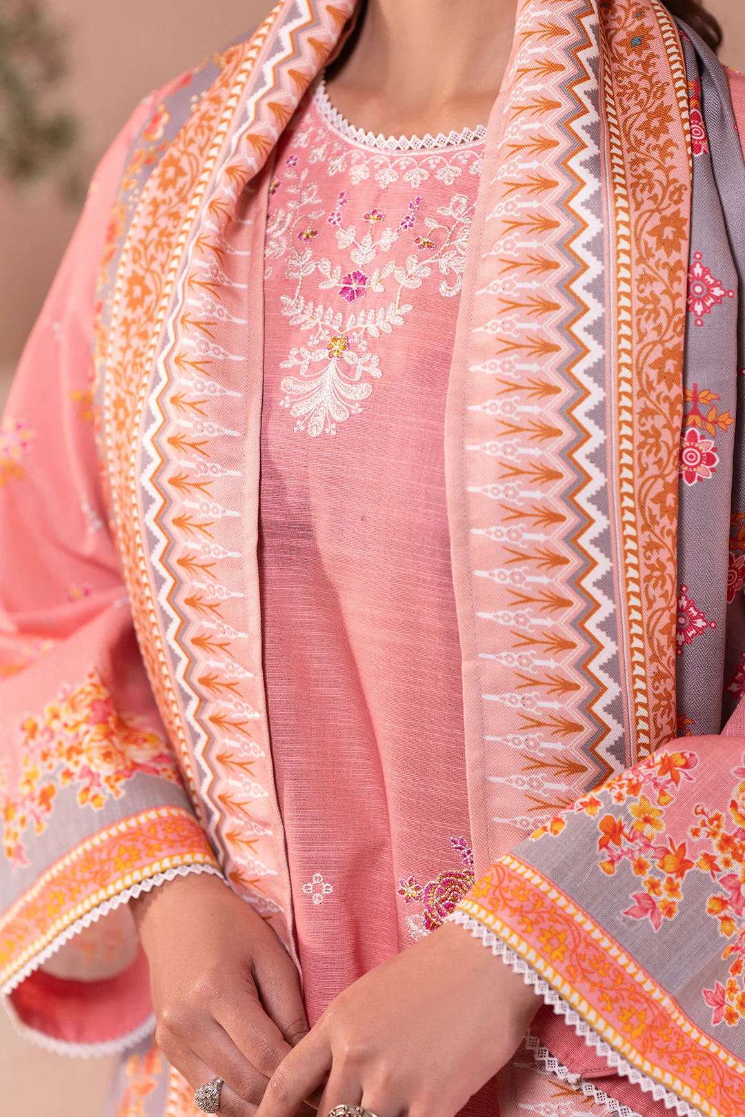 Embroidered Shirt Shalwar Dupatta - 0590 - Image 3