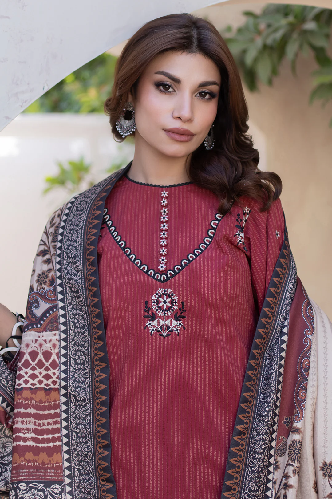 Embroidered Shirt Shalwar Dupatta - 0594 - Image 2