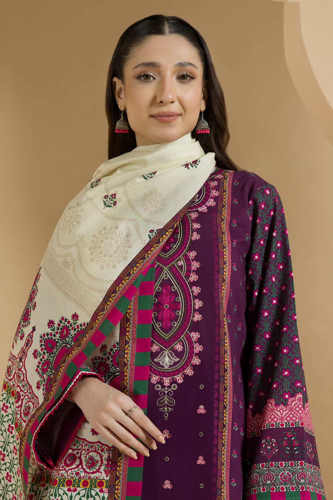 Embroidered Shirt Shalwar Dupatta - 0106 - Image 2