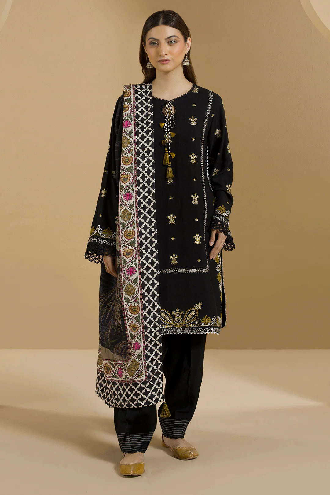Embroidered Shirt Shalwar Dupatta - 0112