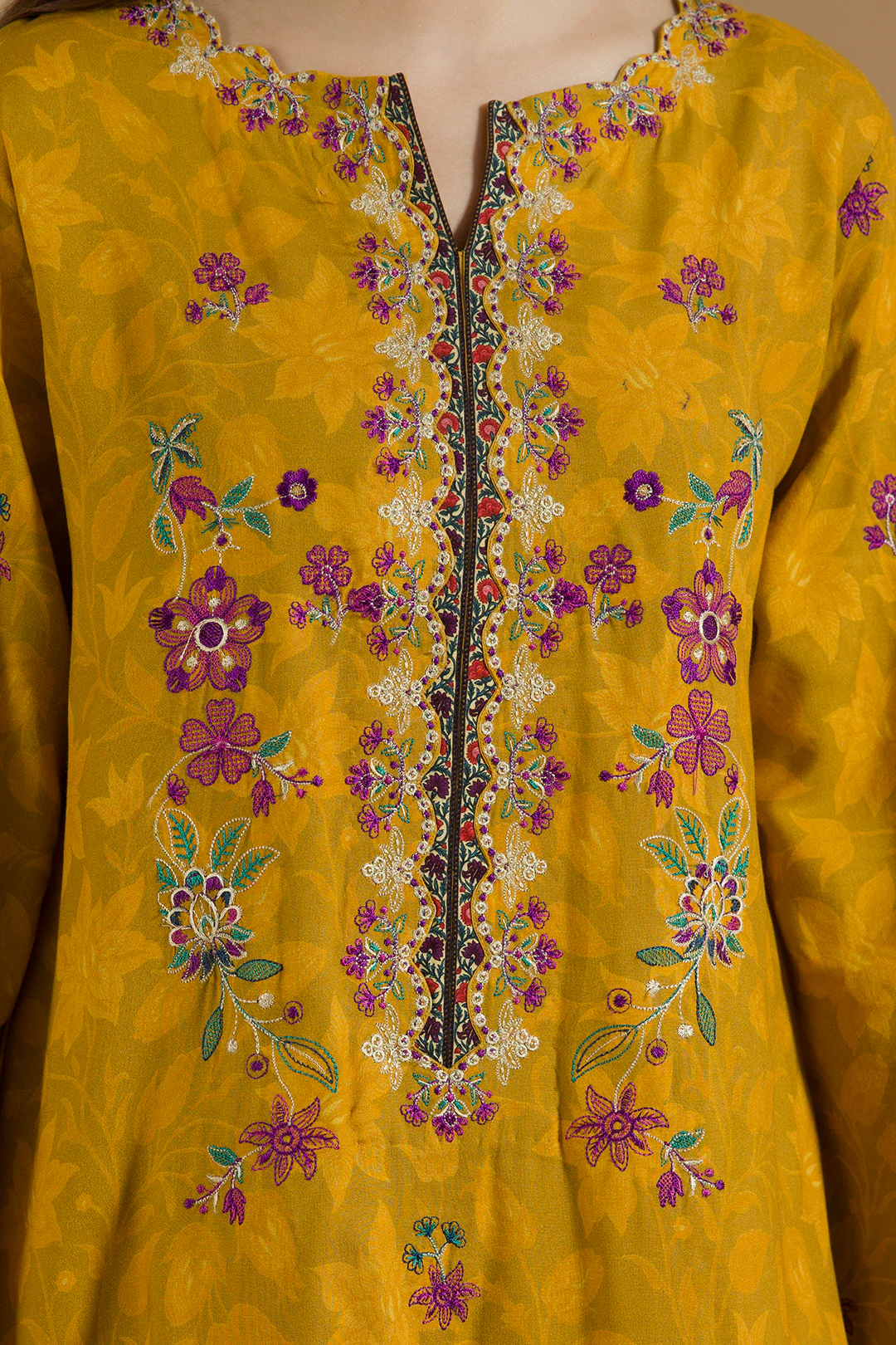Embroidered Shirt Shalwar Dupatta - 0113 - Image 6