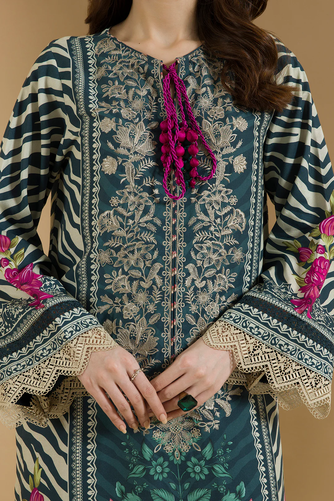 Embroidered Shirt Shalwar Dupatta - 0114 - Image 10