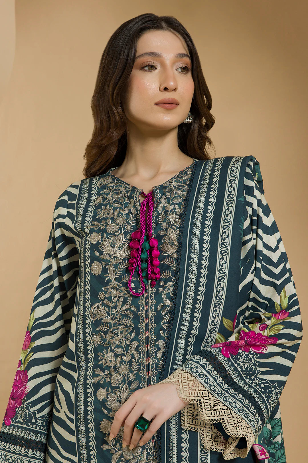 Embroidered Shirt Shalwar Dupatta - 0114 - Image 2
