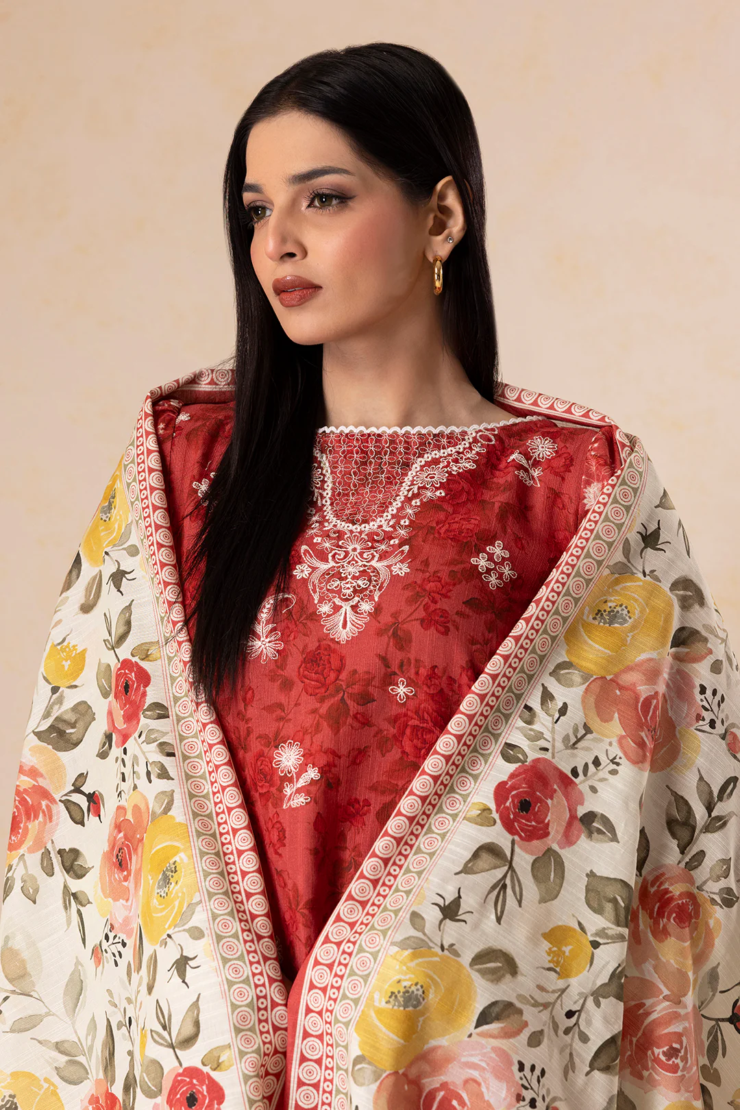 Embroidered Shirt Shalwar Dupatta - 0156 - Image 2