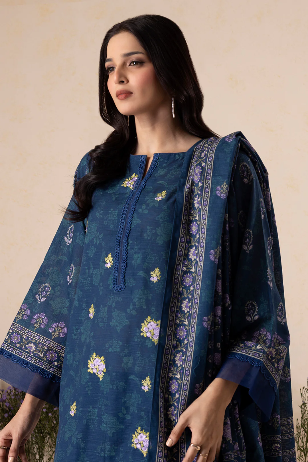 Embroidered Shirt Shalwar Dupatta - 0157 - Image 3