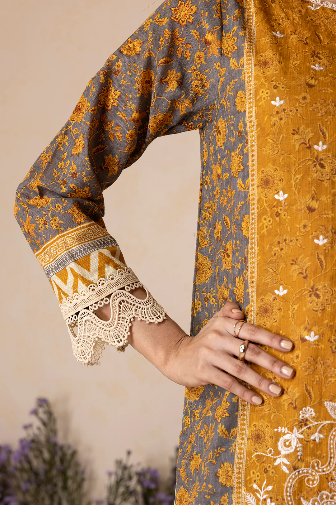 Embroidered Shirt Shalwar Dupatta - 0158 - Image 13