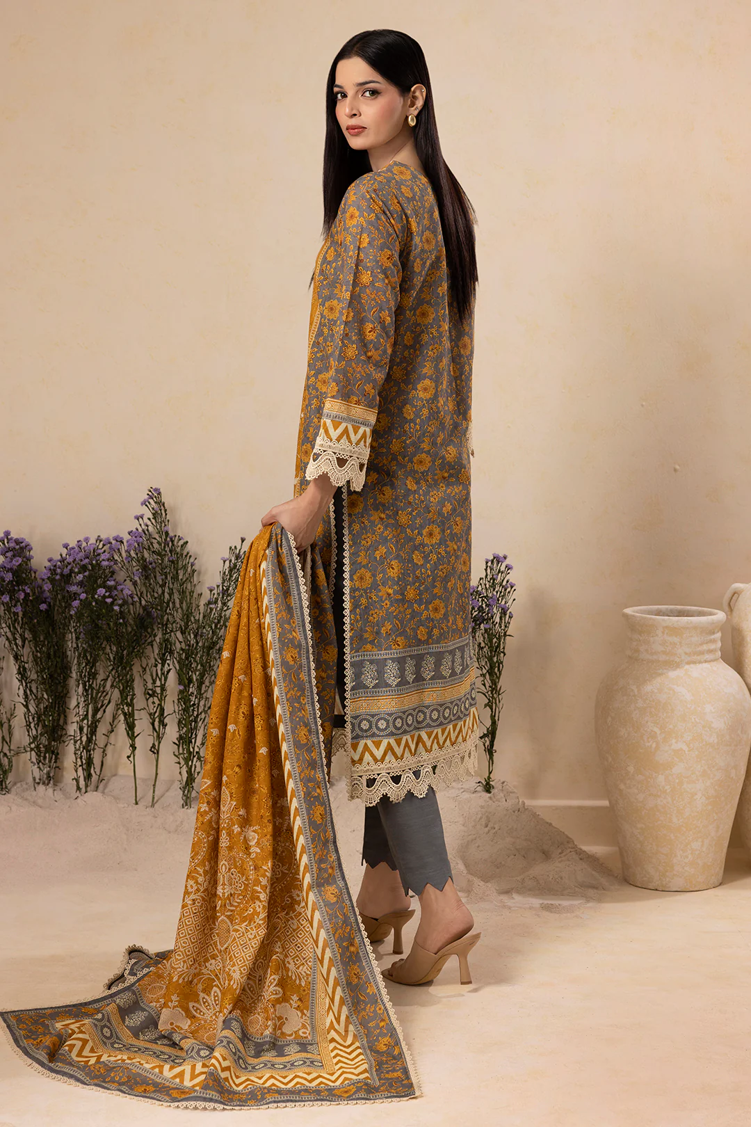 Embroidered Shirt Shalwar Dupatta - 0158 - Image 15
