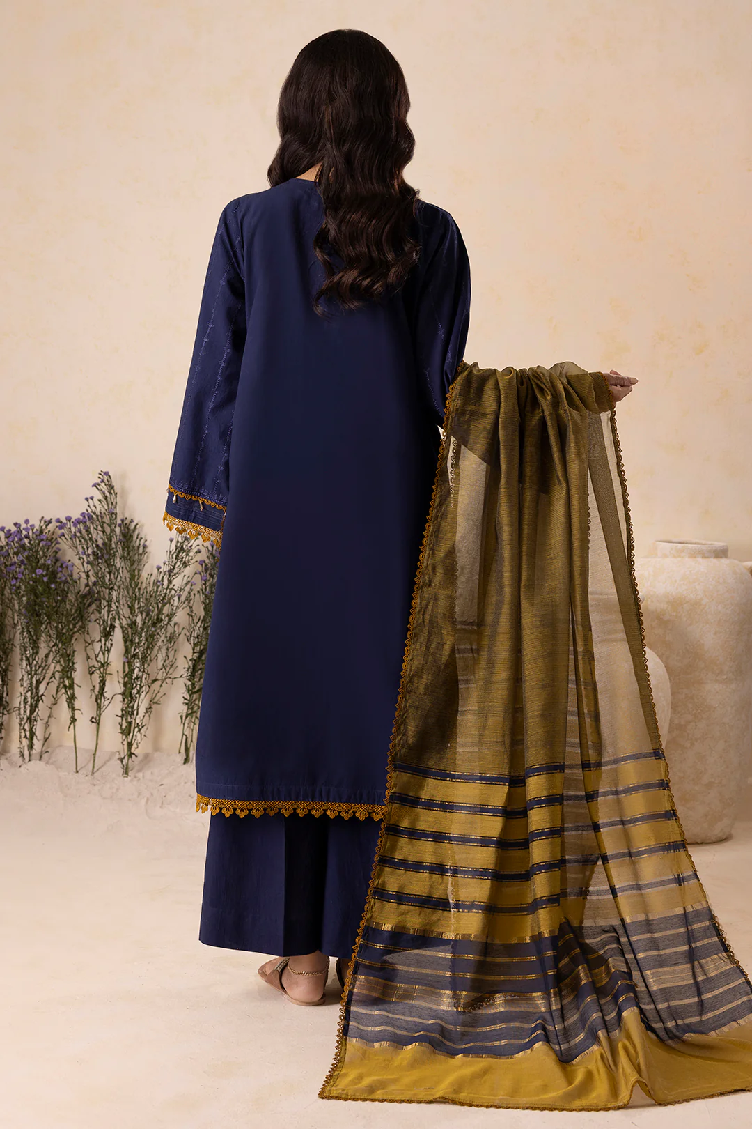 Embroidered Shirt Shalwar Dupatta - 0162 - Image 5