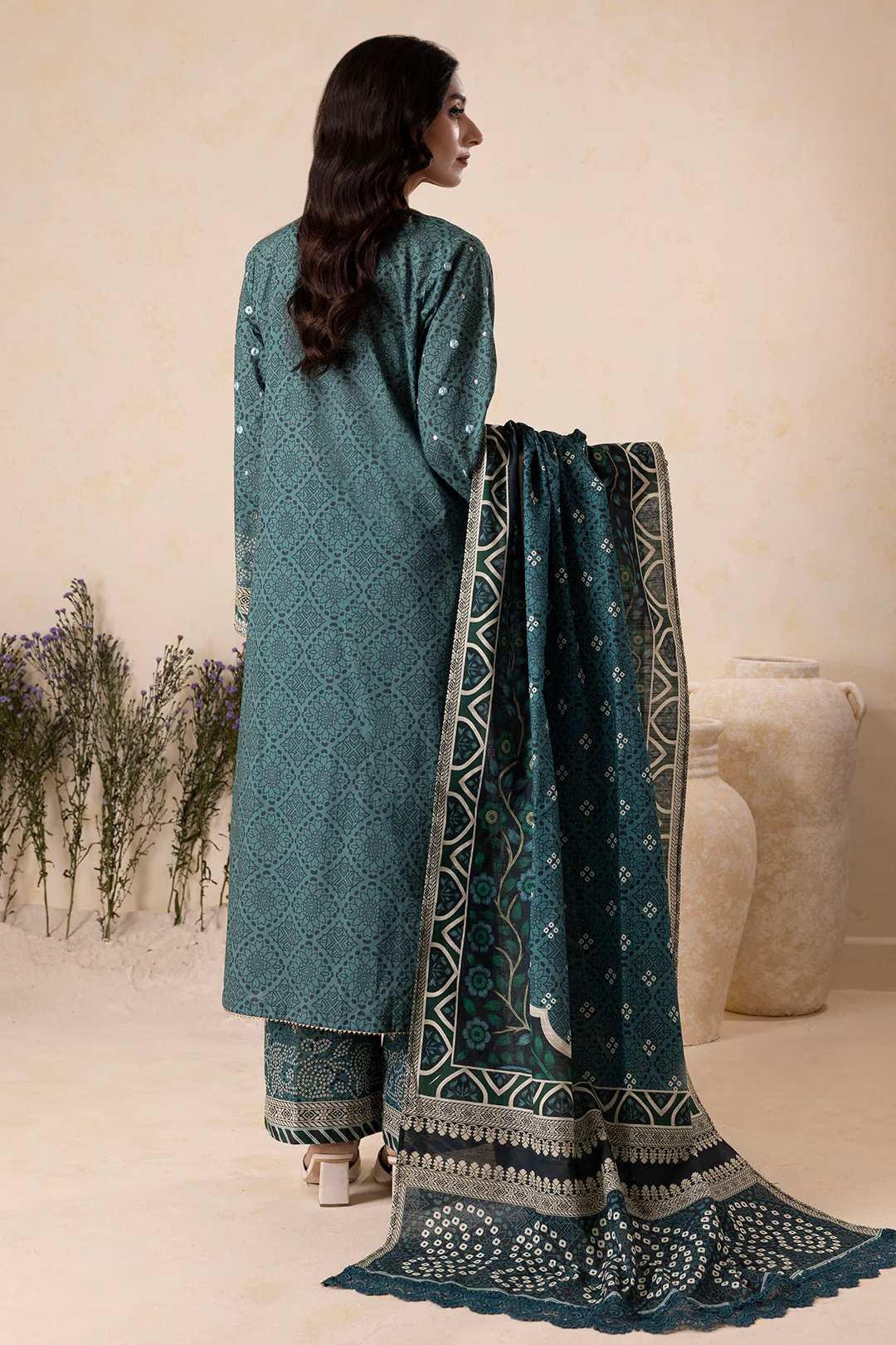 Embroidered Shirt Shalwar Dupatta - 0167 - Image 10