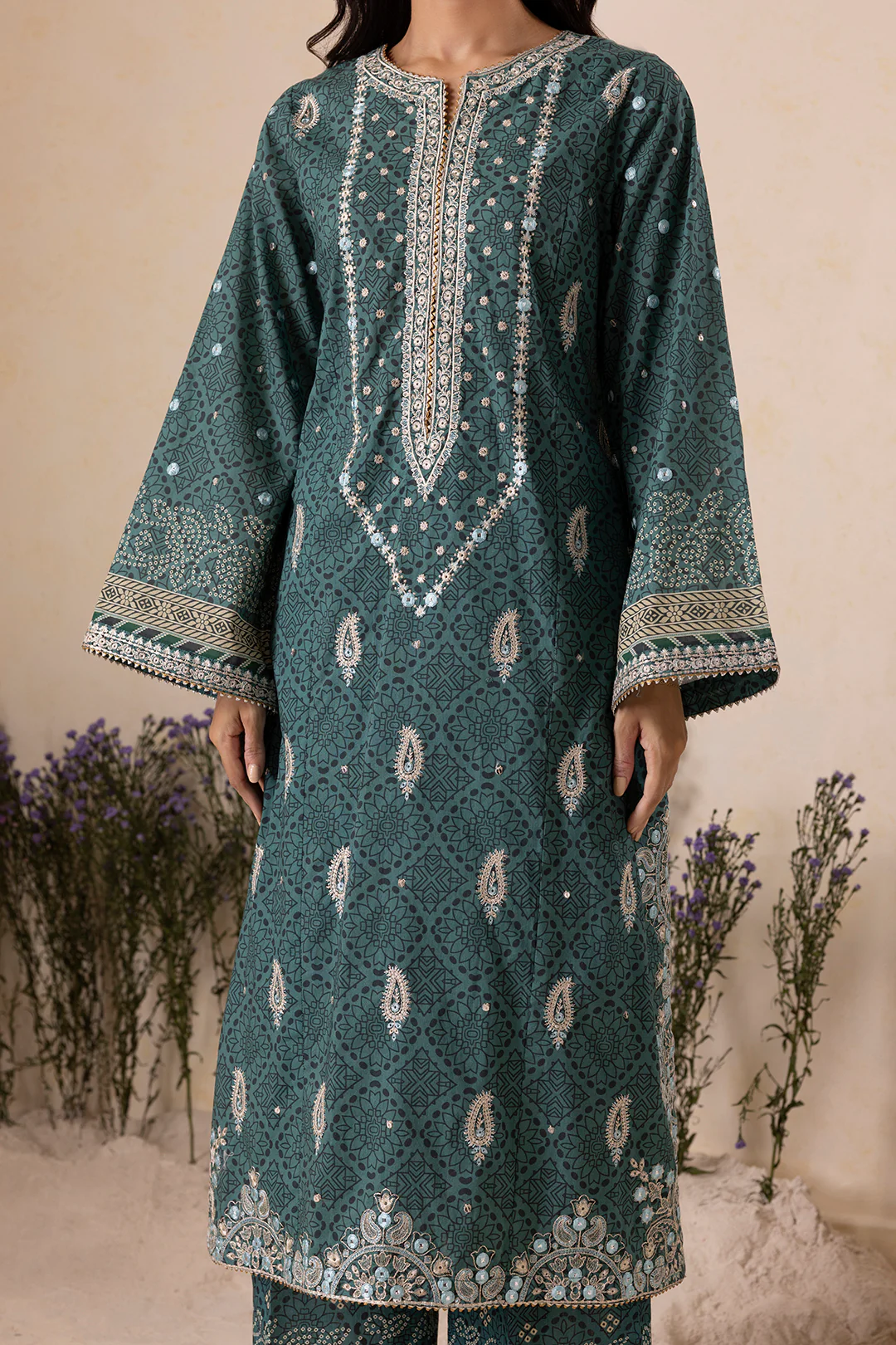 Embroidered Shirt Shalwar Dupatta - 0167 - Image 8