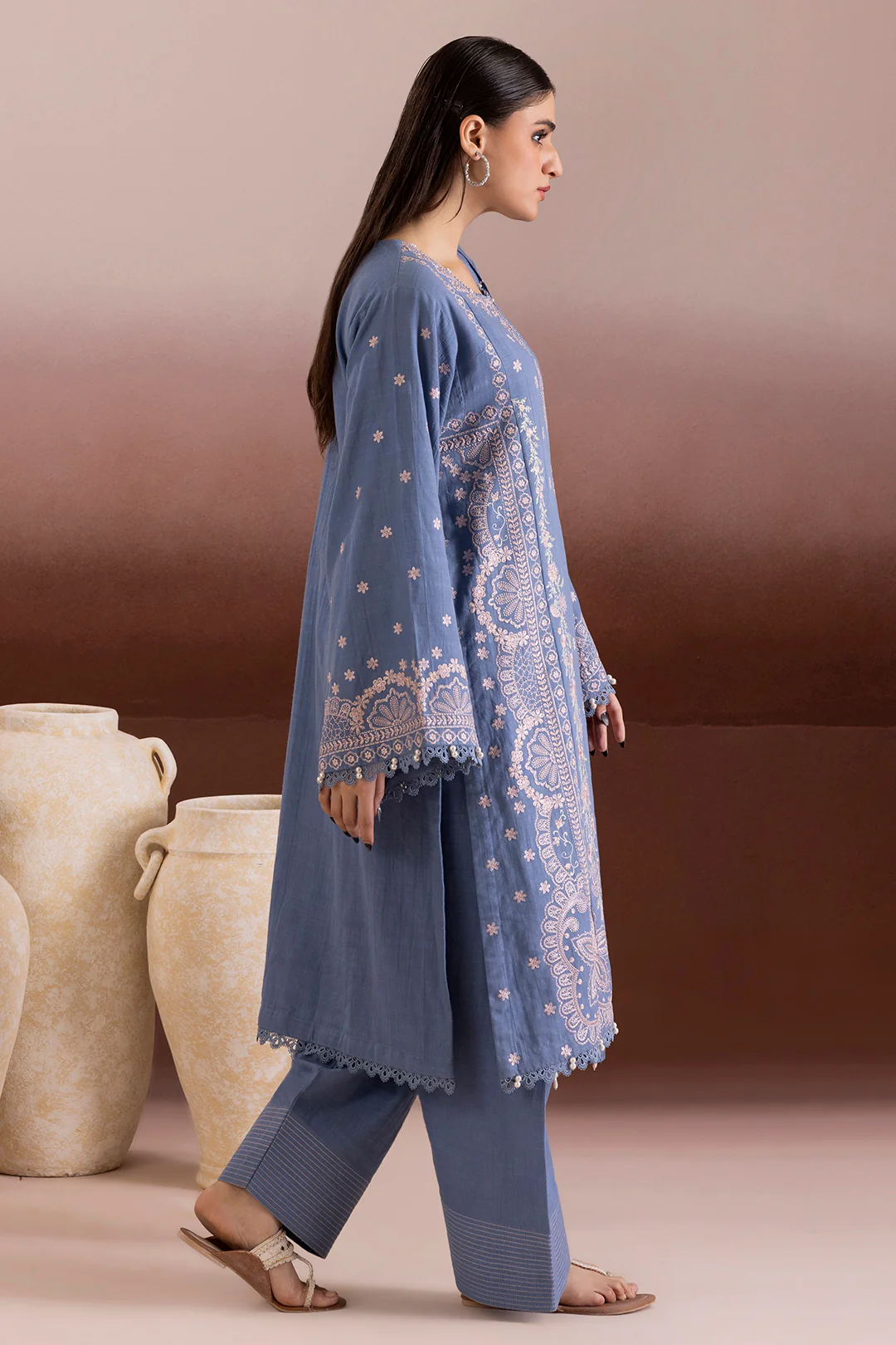 Embroidered Shirt Shalwar Dupatta - 0169 - Image 8