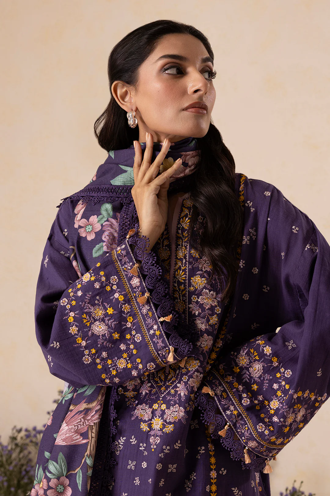 Embroidered Shirt Shalwar Dupatta - 0173 - Image 3