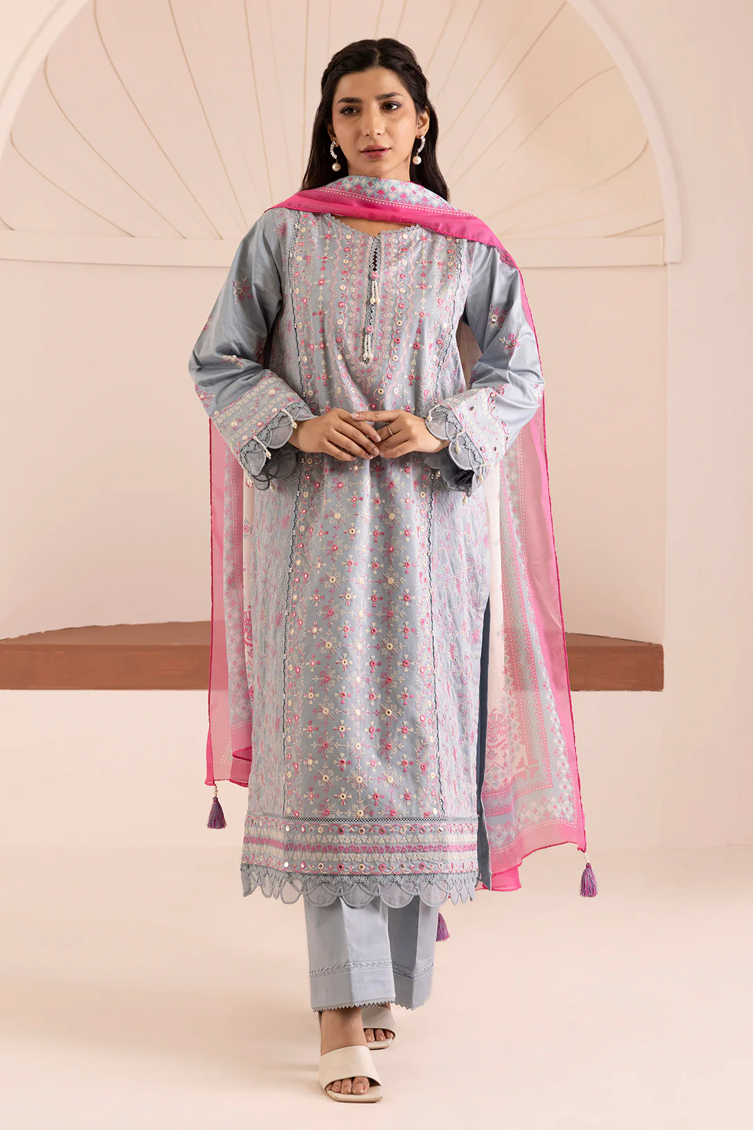 Embroidered Shirt Shalwar Dupatta - 0257 - Image 2
