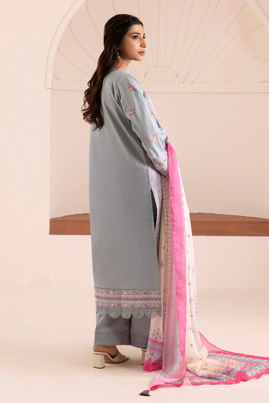 Embroidered Shirt Shalwar Dupatta - 0257 - Image 9