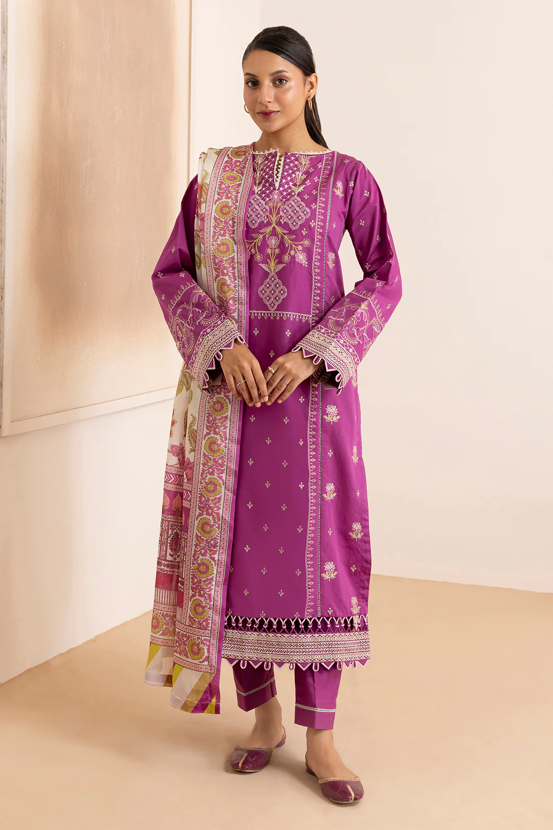 Embroidered Shirt Shalwar Dupatta - 0259 - Image 2