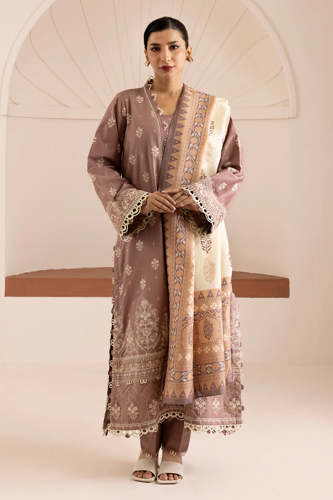 Embroidered Shirt Shalwar Dupatta - 0270 - Image 4