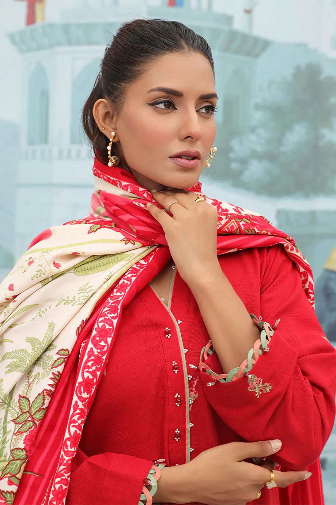 Embroidered Shirt Shalwar Dupatta - 0768 - Image 3