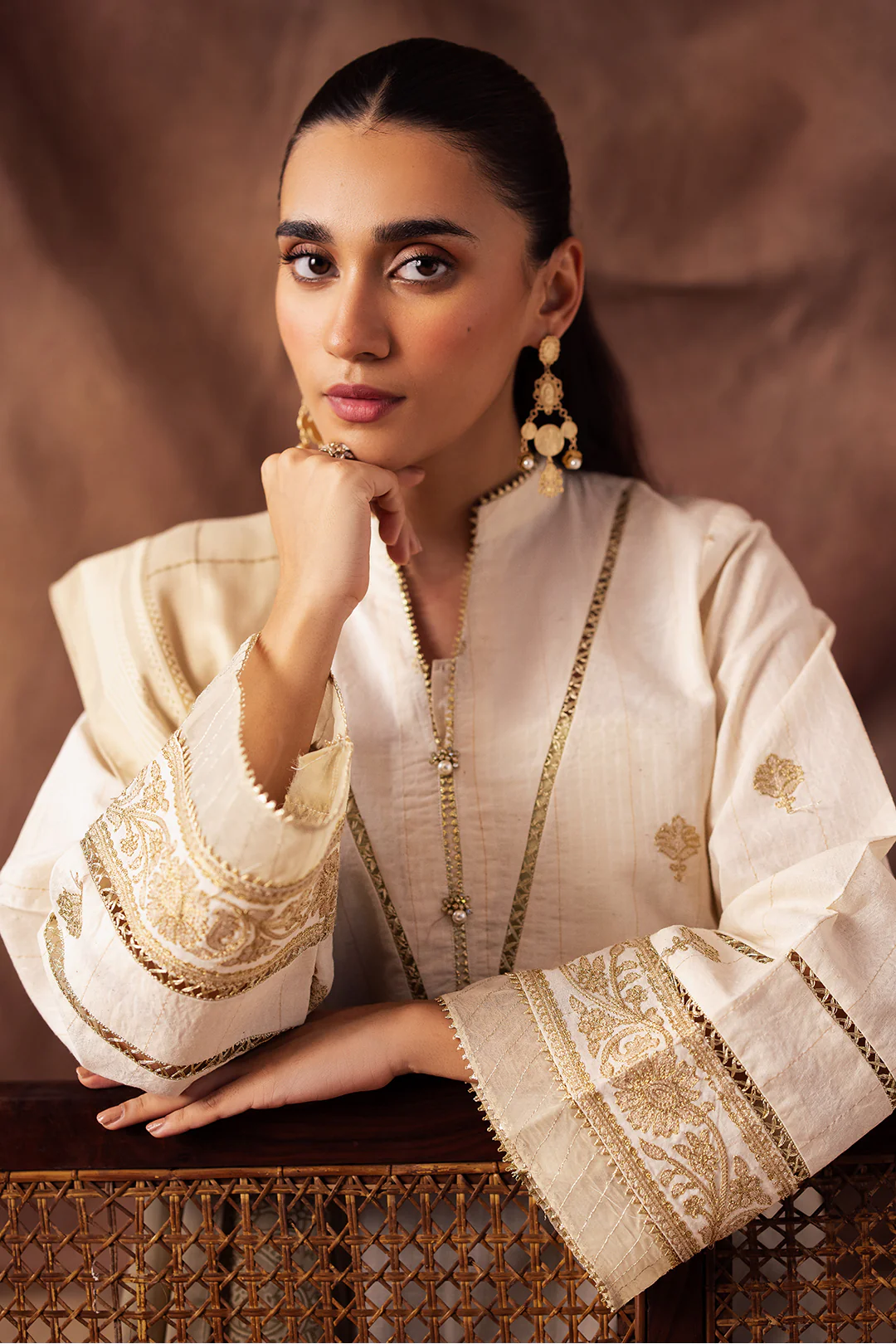 Embroidered Shirt Shalwar Shawl - 0232 - Image 2