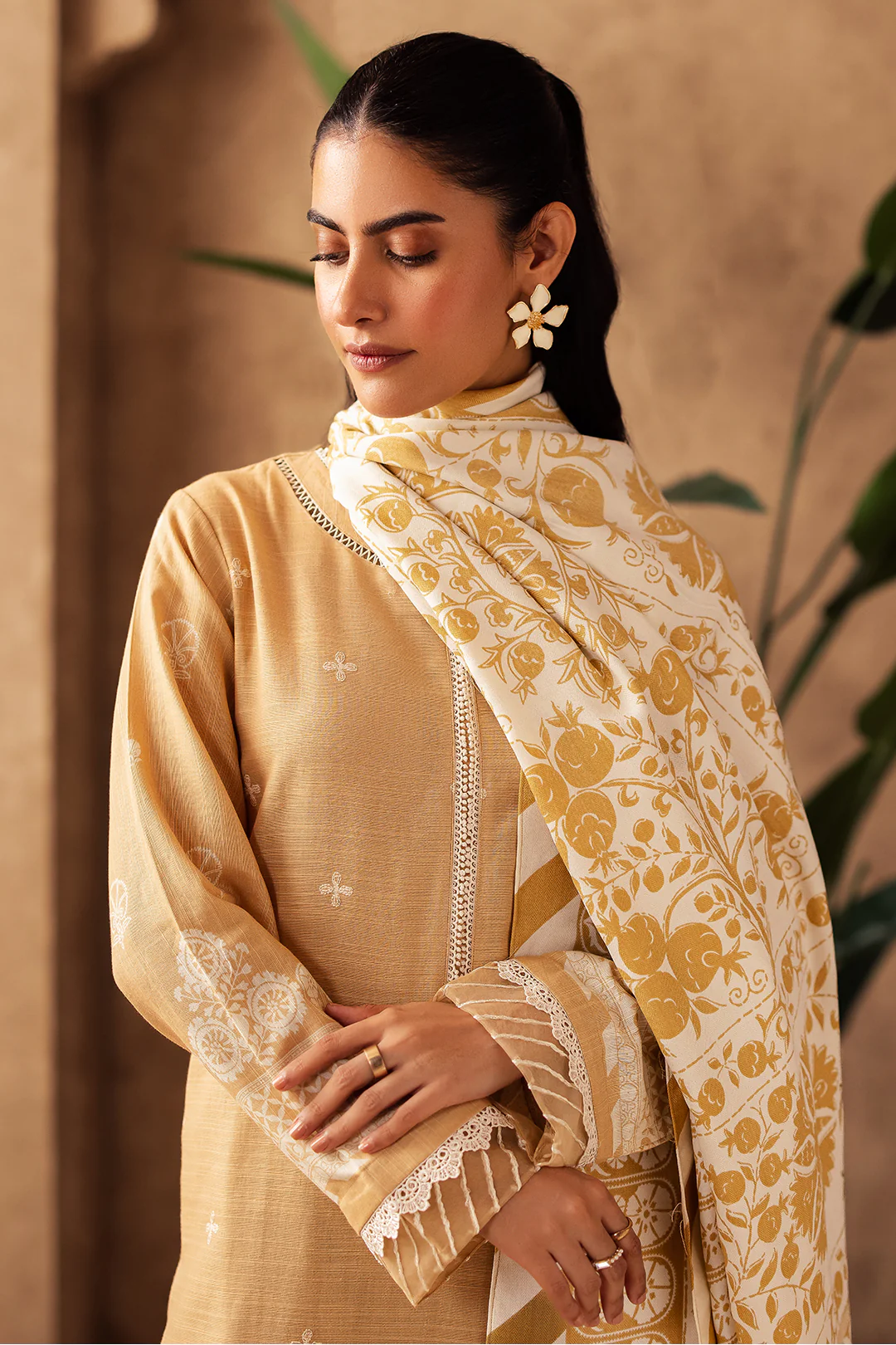 Embroidered Shirt Shalwar Shawl - 0310 - Image 2