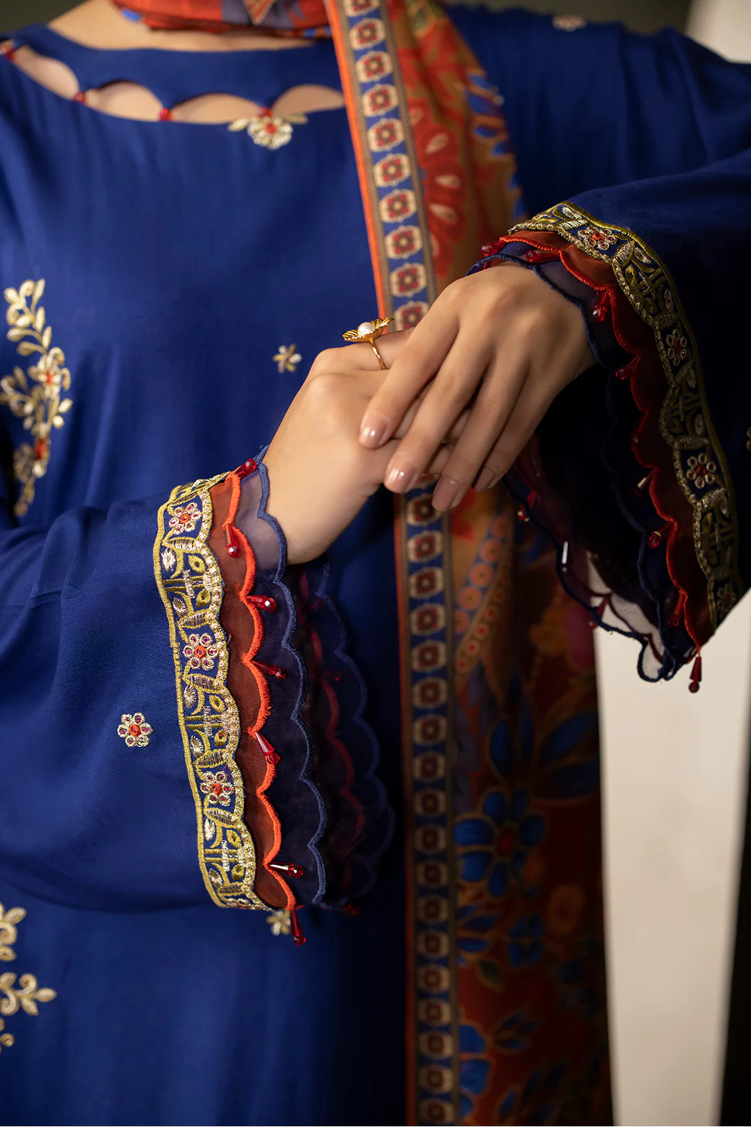 Embroidered Shirt Shalwar Shawl - 0330 - Image 8