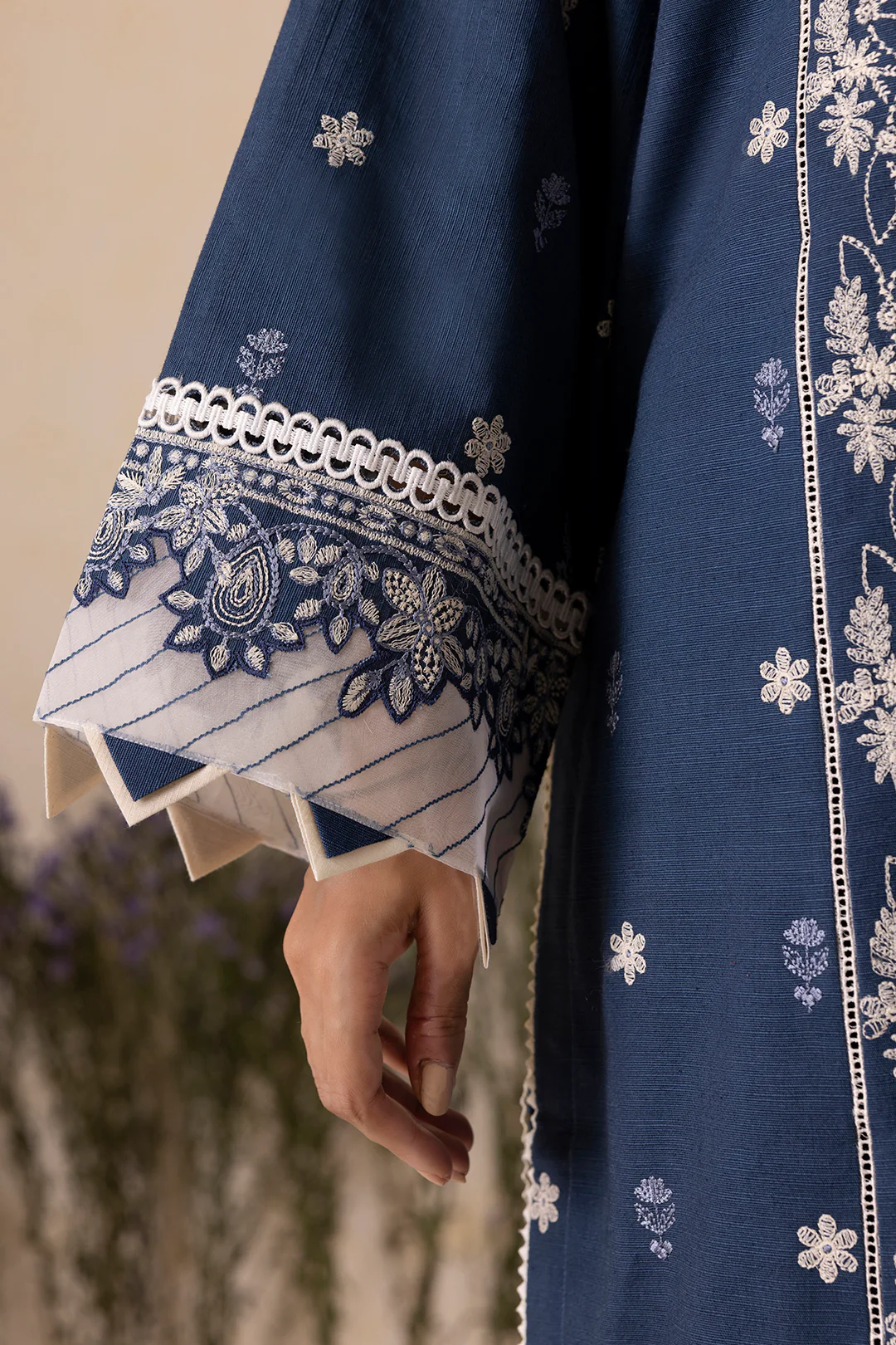 Embroidered Shirt Shalwar Shawl - 0163 - Image 7