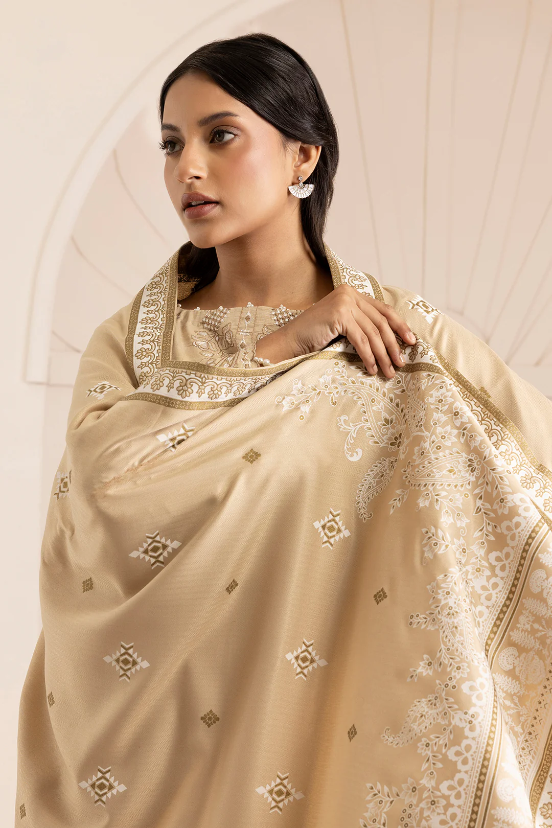 Embroidered Shirt Shalwar Shawl - 0164 - Image 2