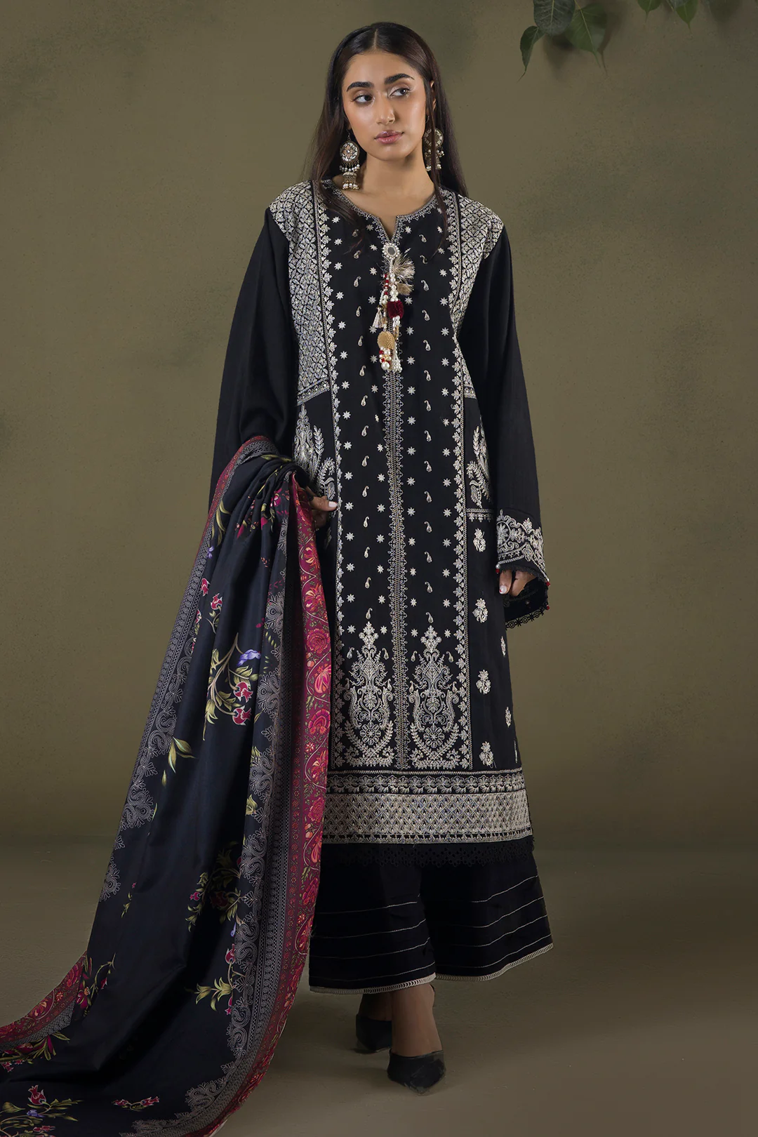 Embroidered Shirt Shalwar Shawl - 0238 - Image 2