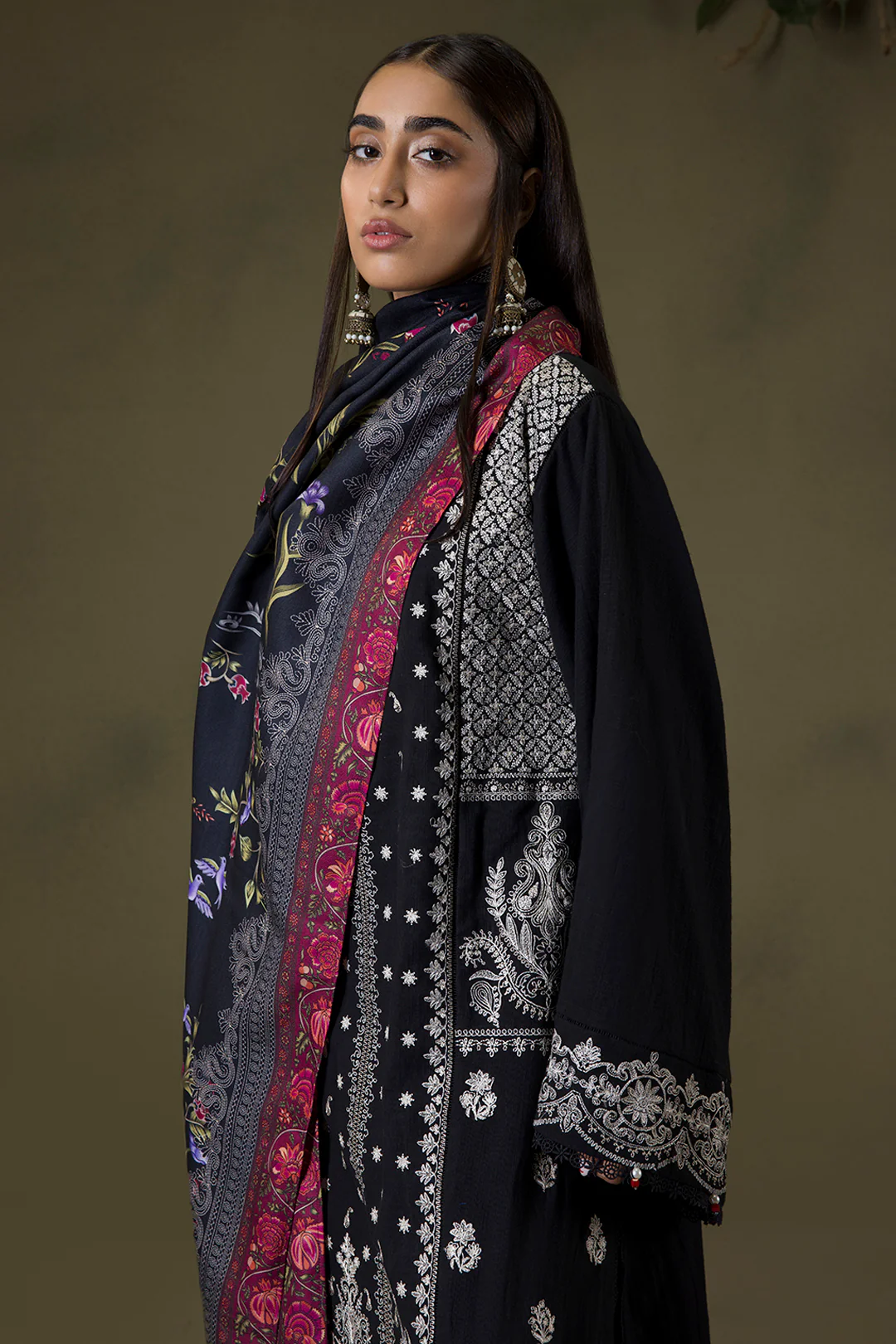 Embroidered Shirt Shalwar Shawl - 0238 - Image 5