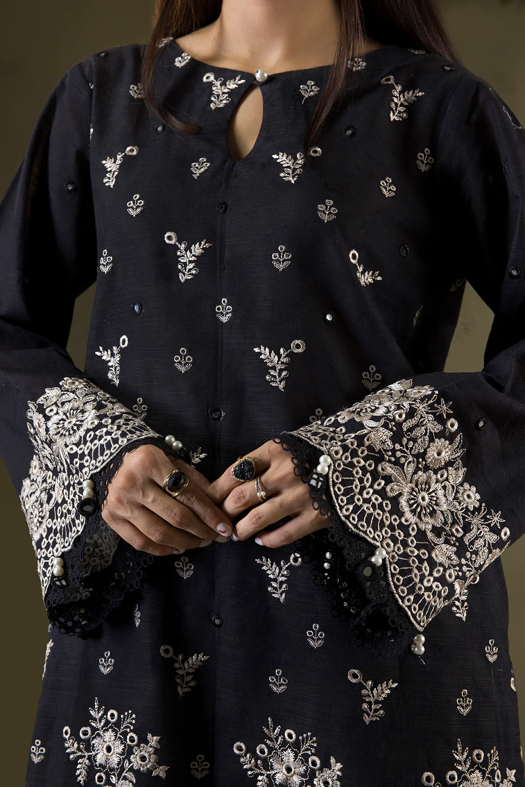 Embroidered Shirt Shalwar Shawl - 0239 - Image 5