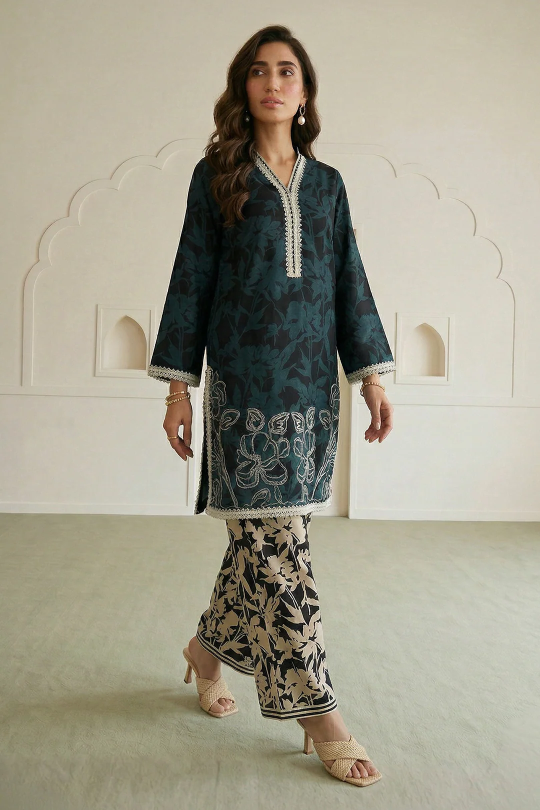 Embroidered Shirt Shalwar - 0671 - Image 3