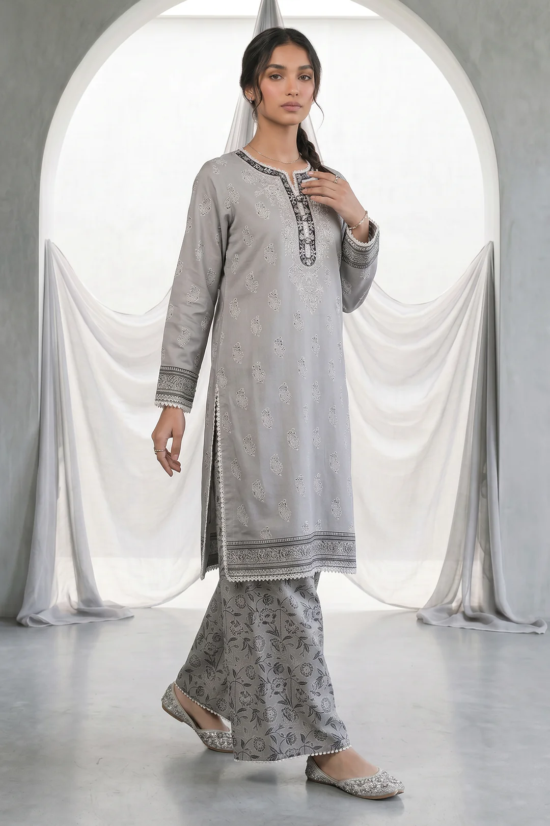 Embroidered Shirt Shalwar - 0933 - Image 3