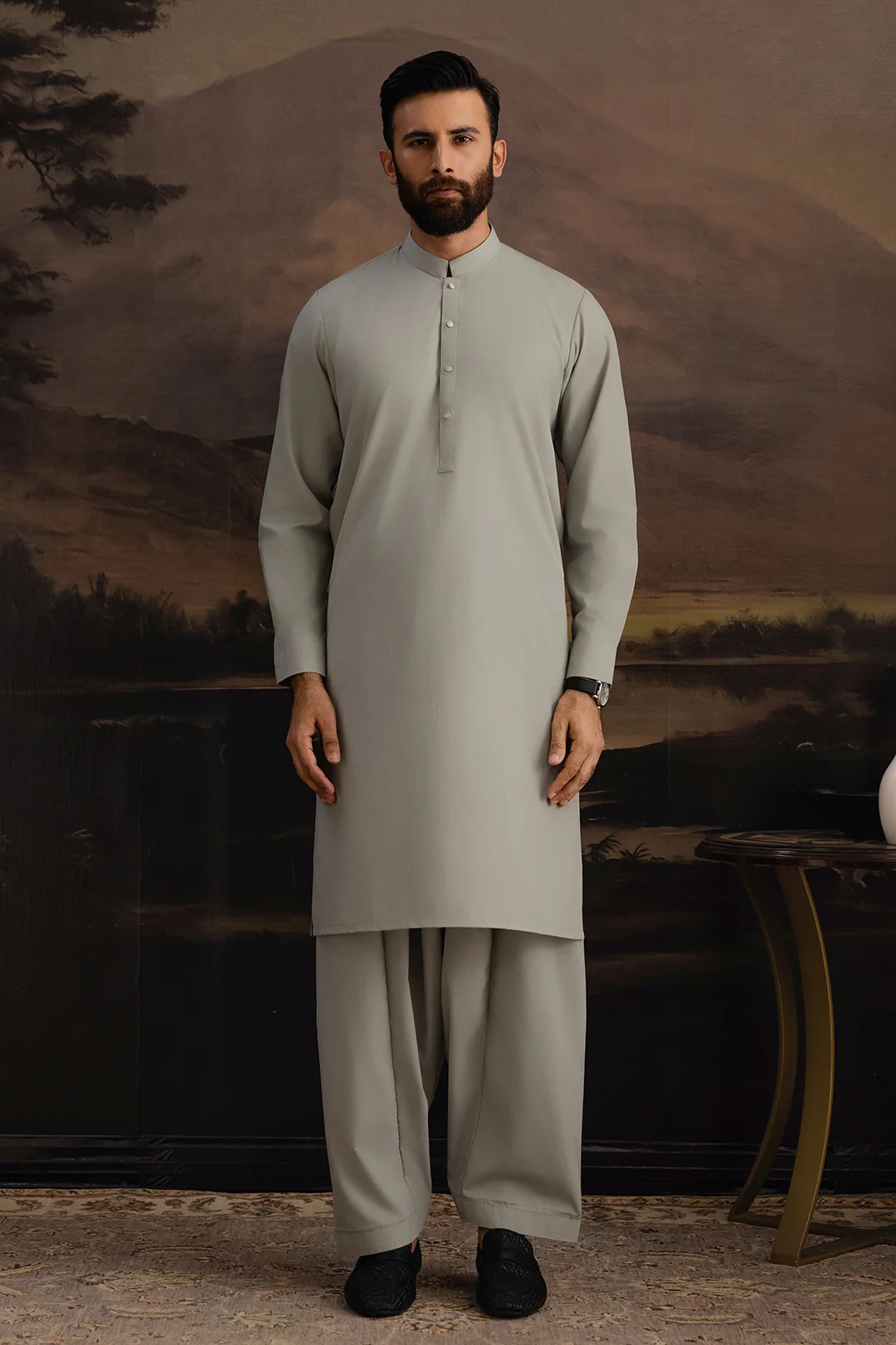 Slub Textured Shalwar Kameez - 2610