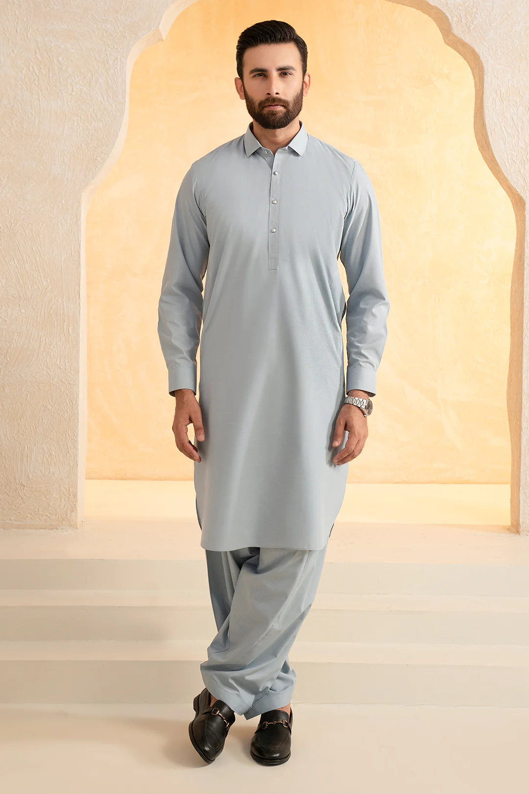 Slub Textured Shalwar Kameez - 9006 - Image 4
