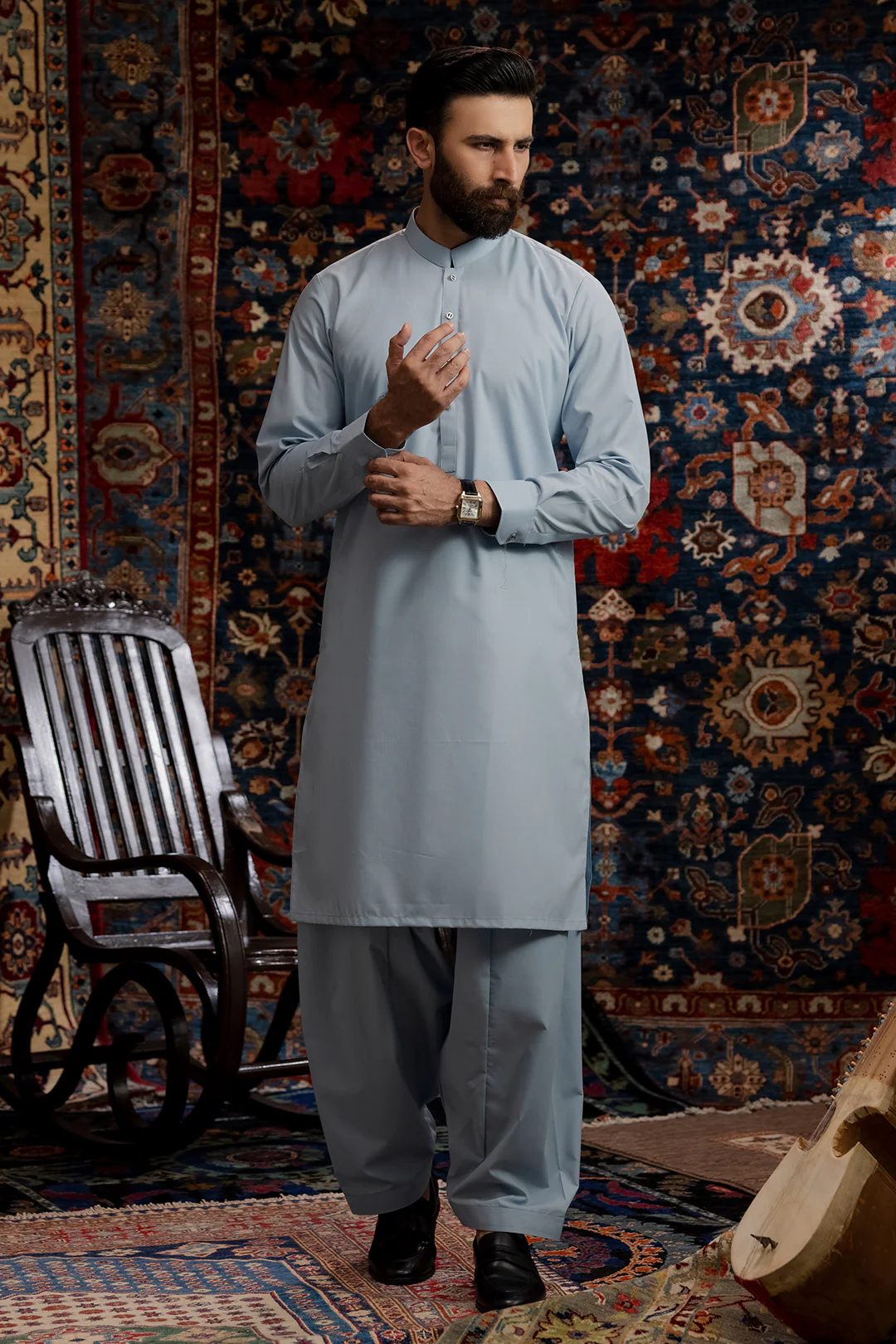 Slub Textured Shalwar Kameez - 6002 - Image 3