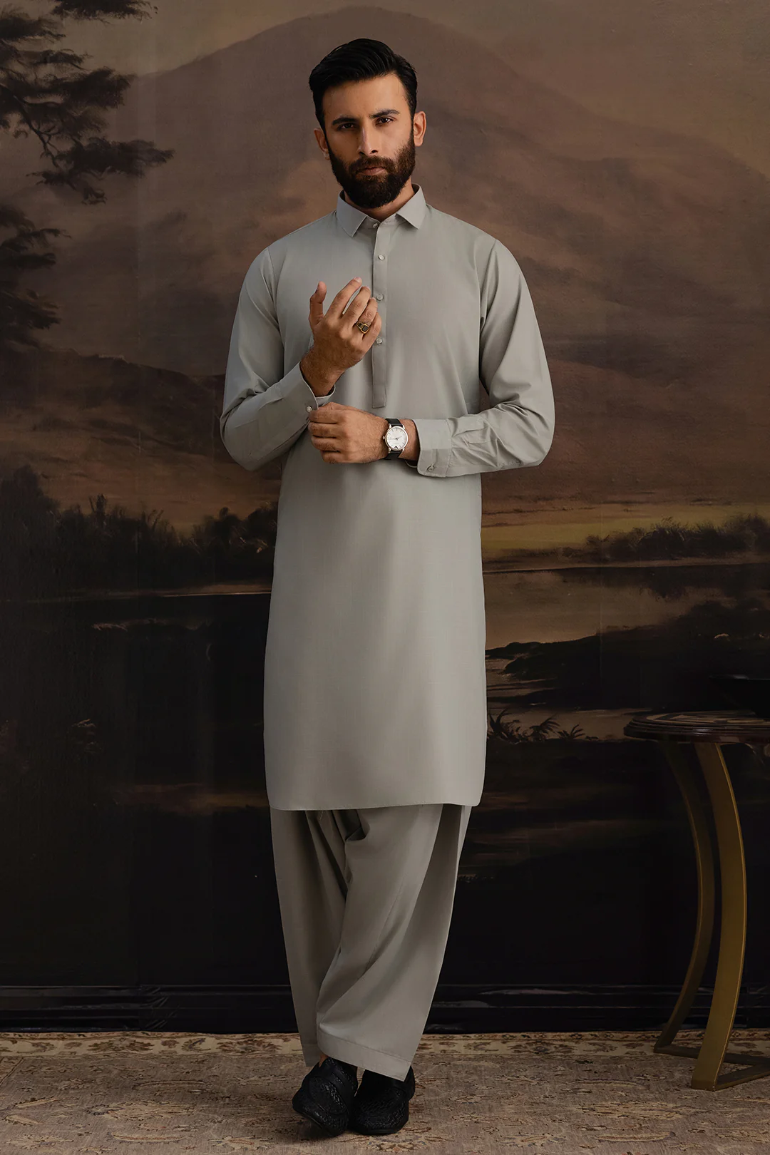 Slub Textured Shalwar Kameez - 6003 - Image 5