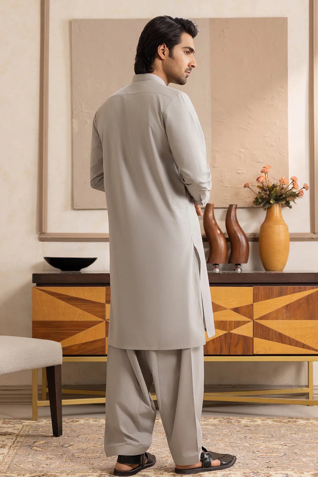 Slub Textured Shalwar Kameez - 6004 - Image 5