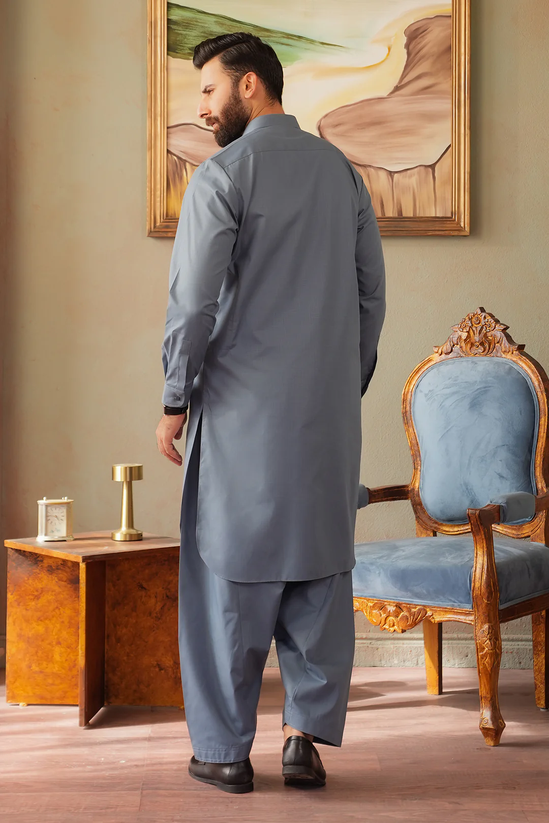 Slub Textured Shalwar Kameez - 6007 - Image 5